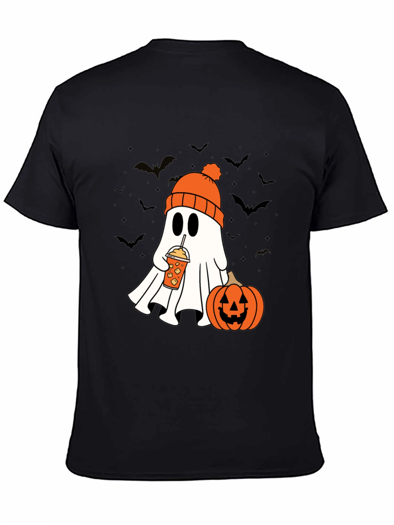 Halloween Ghost Pumpkin Latte Graphic T-Shirt