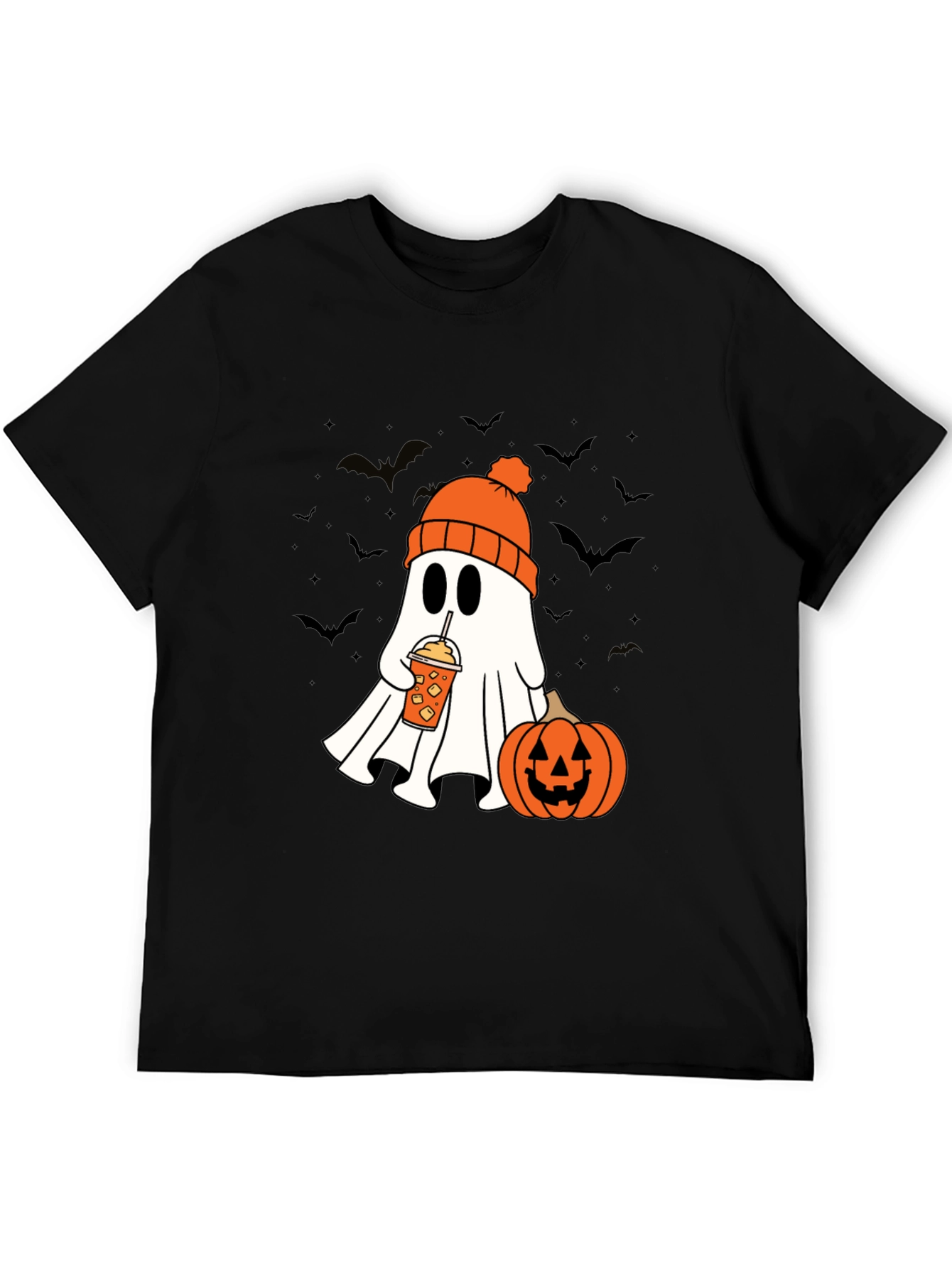 Halloween Ghost Pumpkin Latte Graphic T-Shirt