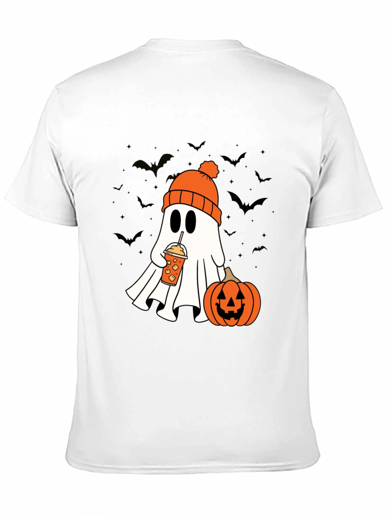 Halloween Ghost Pumpkin Latte Graphic T-Shirt