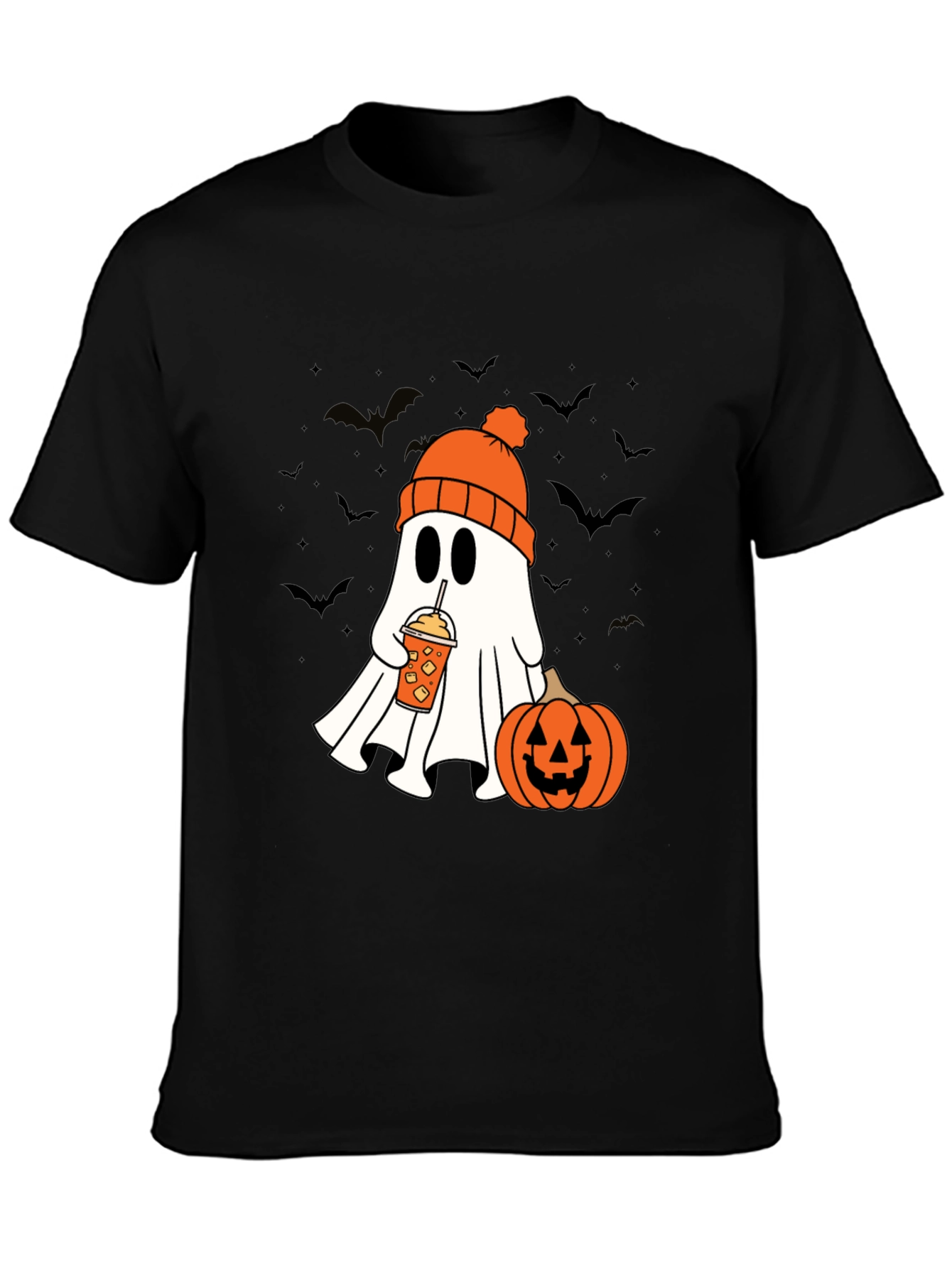 Halloween Ghost Pumpkin Latte Graphic T-Shirt