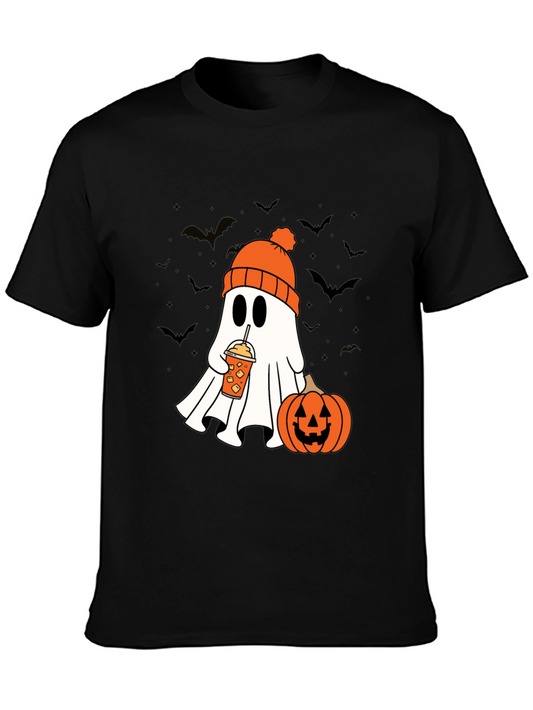Halloween Ghost Pumpkin Latte Graphic T-Shirt