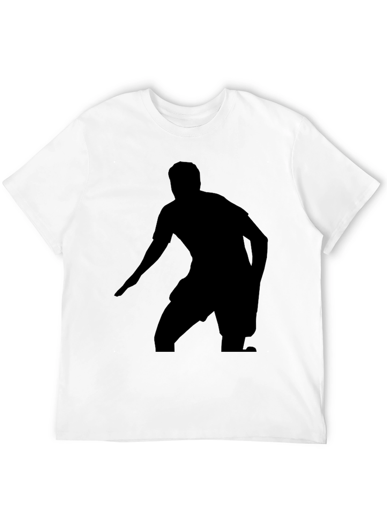 Black Graphic Tee - Soccer Player Silhouette
