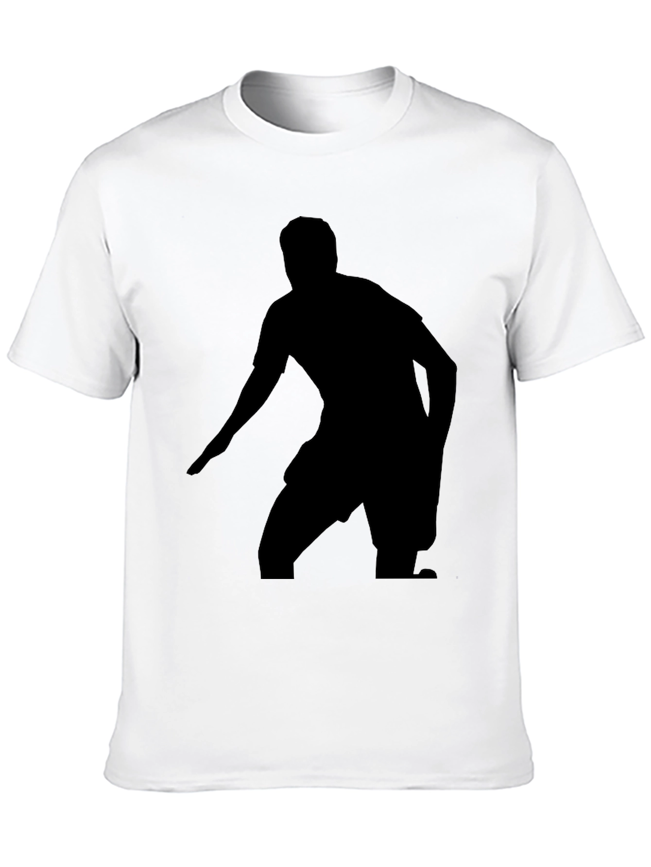 Black Graphic Tee - Soccer Player Silhouette