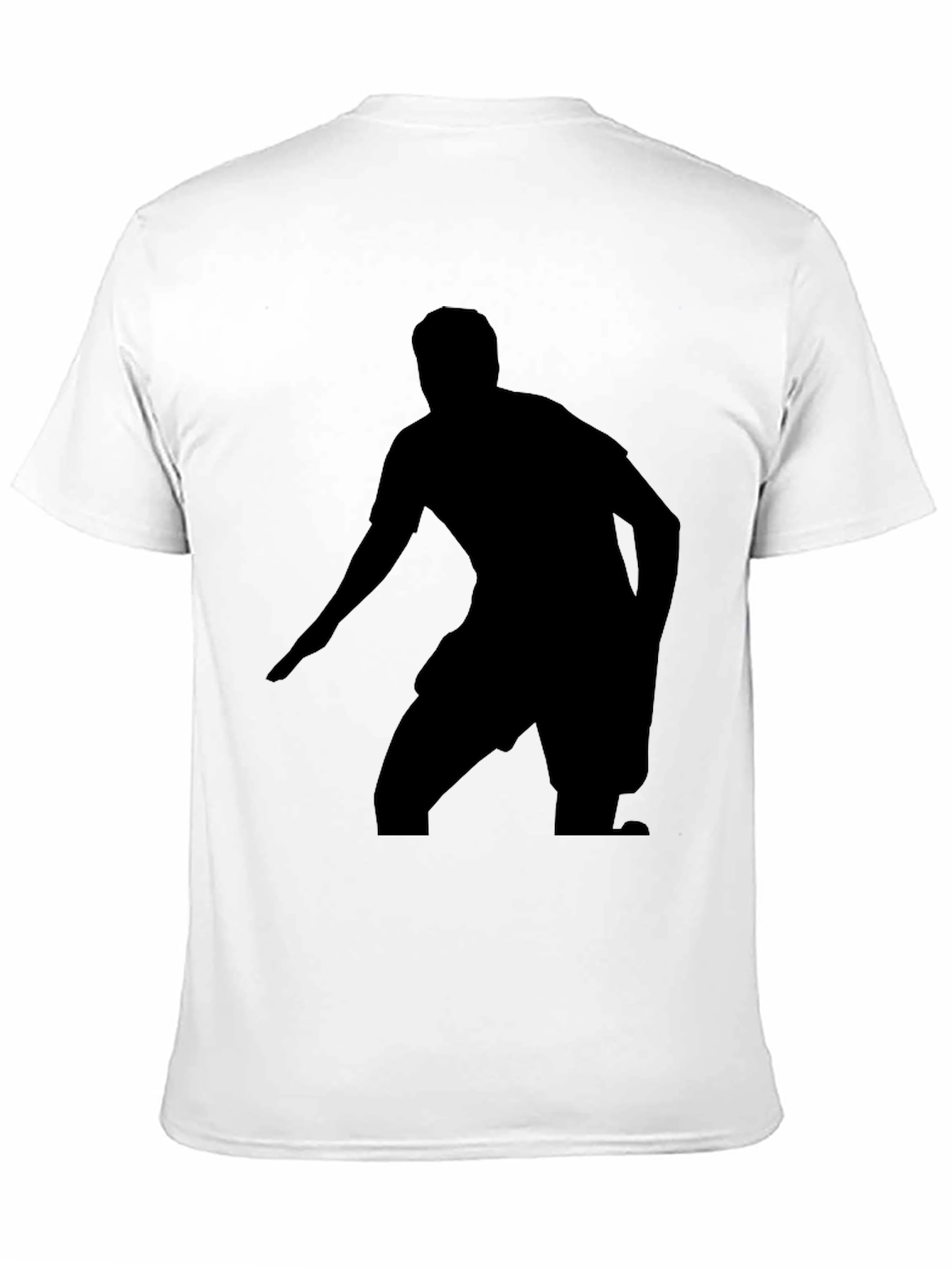 Black Graphic Tee - Soccer Player Silhouette