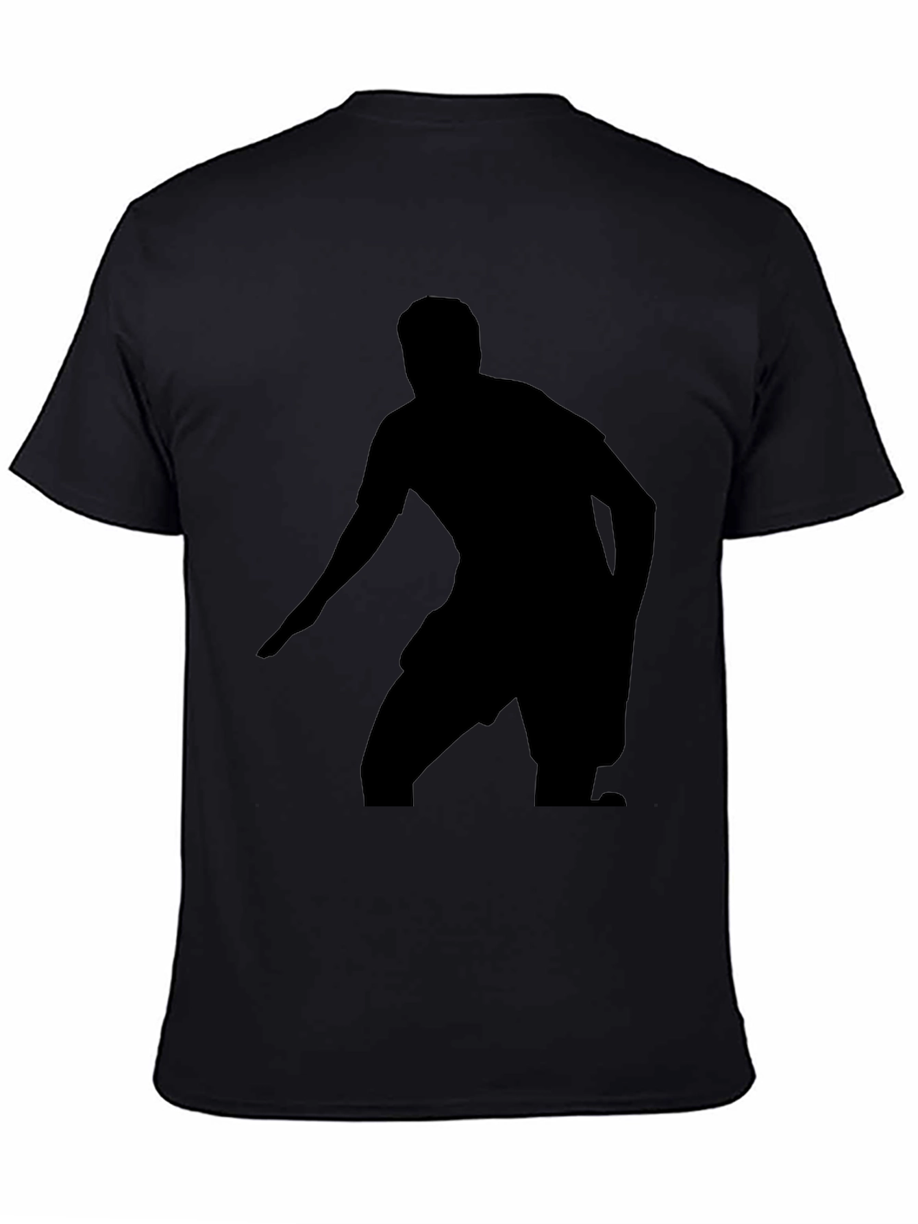 Black Graphic Tee - Soccer Player Silhouette