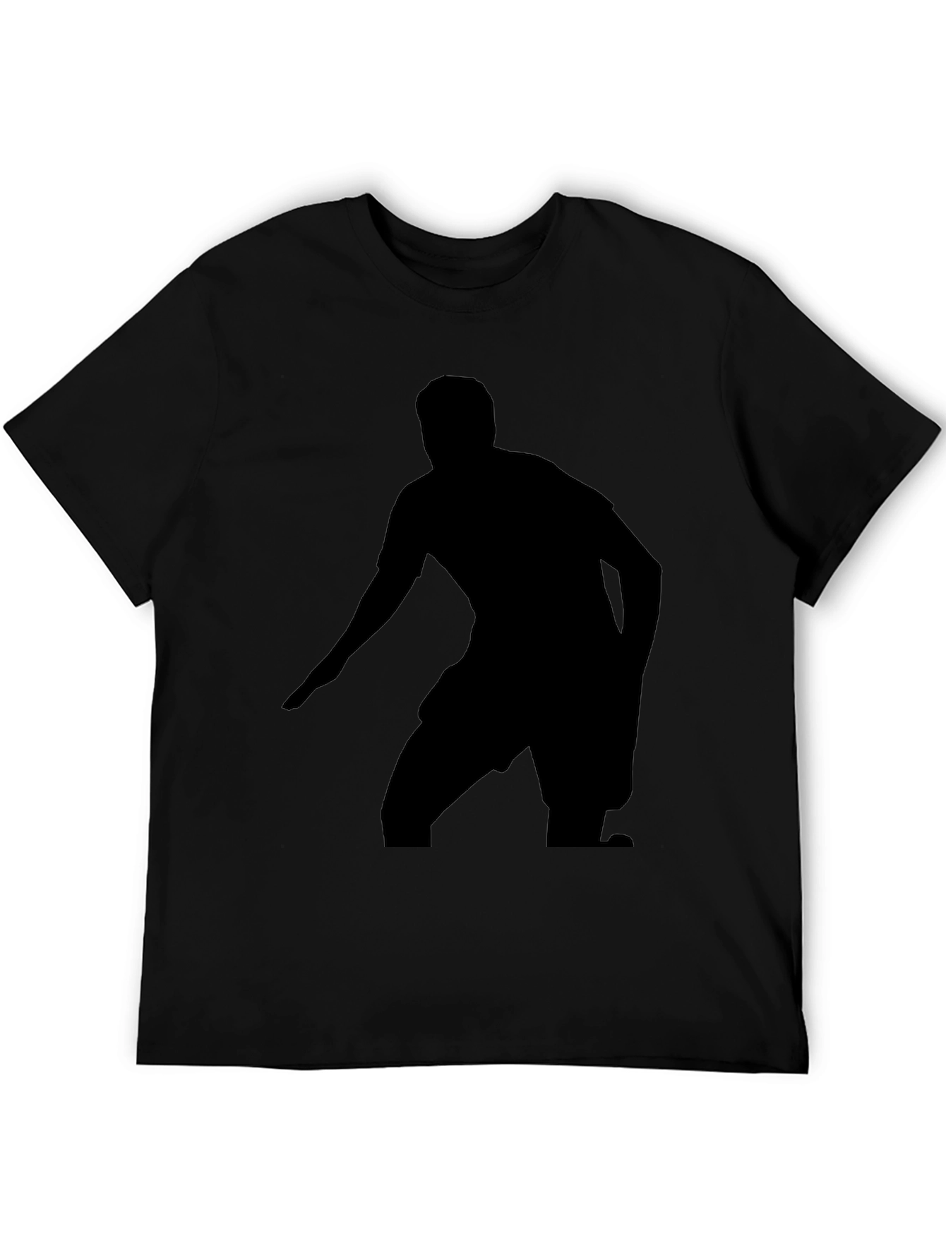 Black Graphic Tee - Soccer Player Silhouette