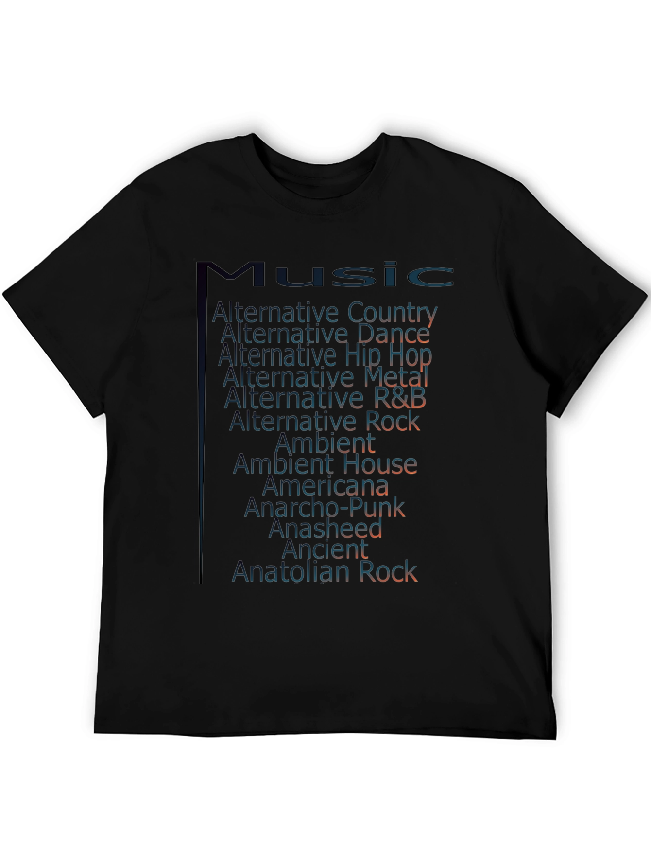 Music Genre T-Shirt - Alternative Rock Ambient Americana
