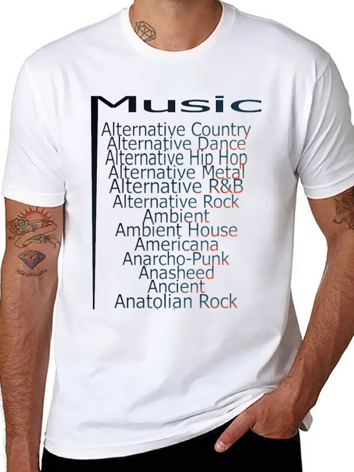 Music Genre T-Shirt - Alternative Rock Ambient Americana