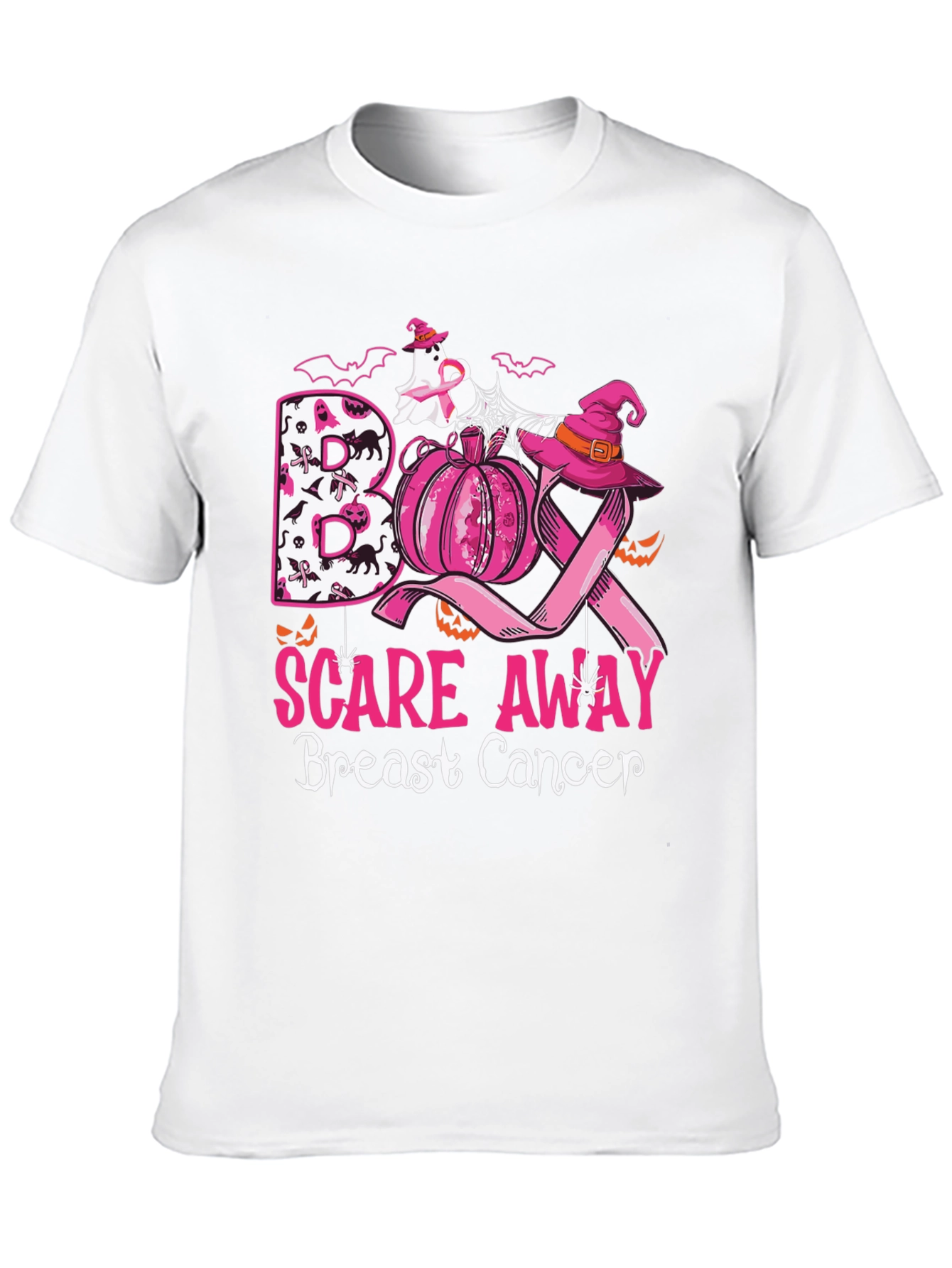 Boo Scare Away Breast Cancer Halloween T-Shirt