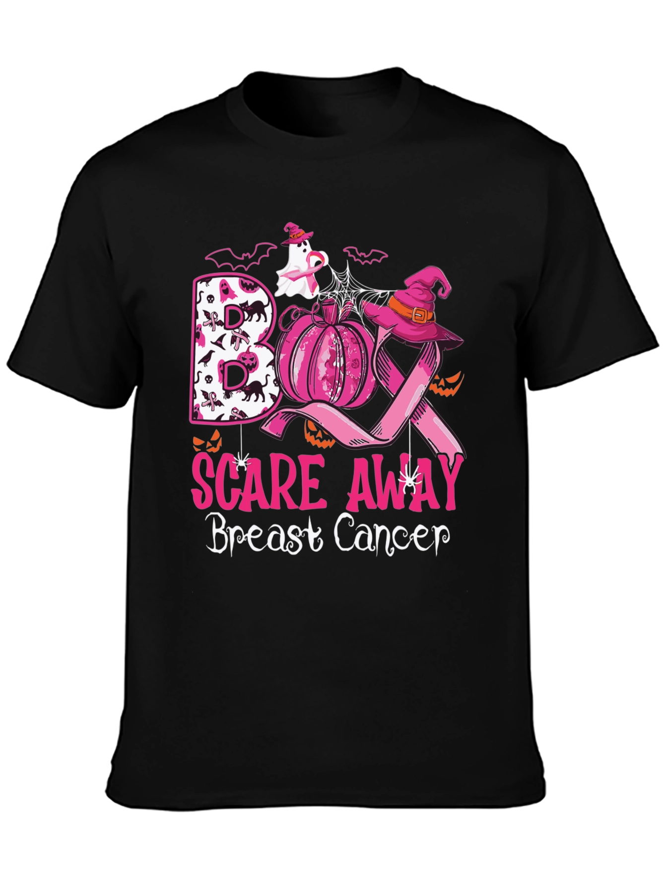 Boo Scare Away Breast Cancer Halloween T-Shirt