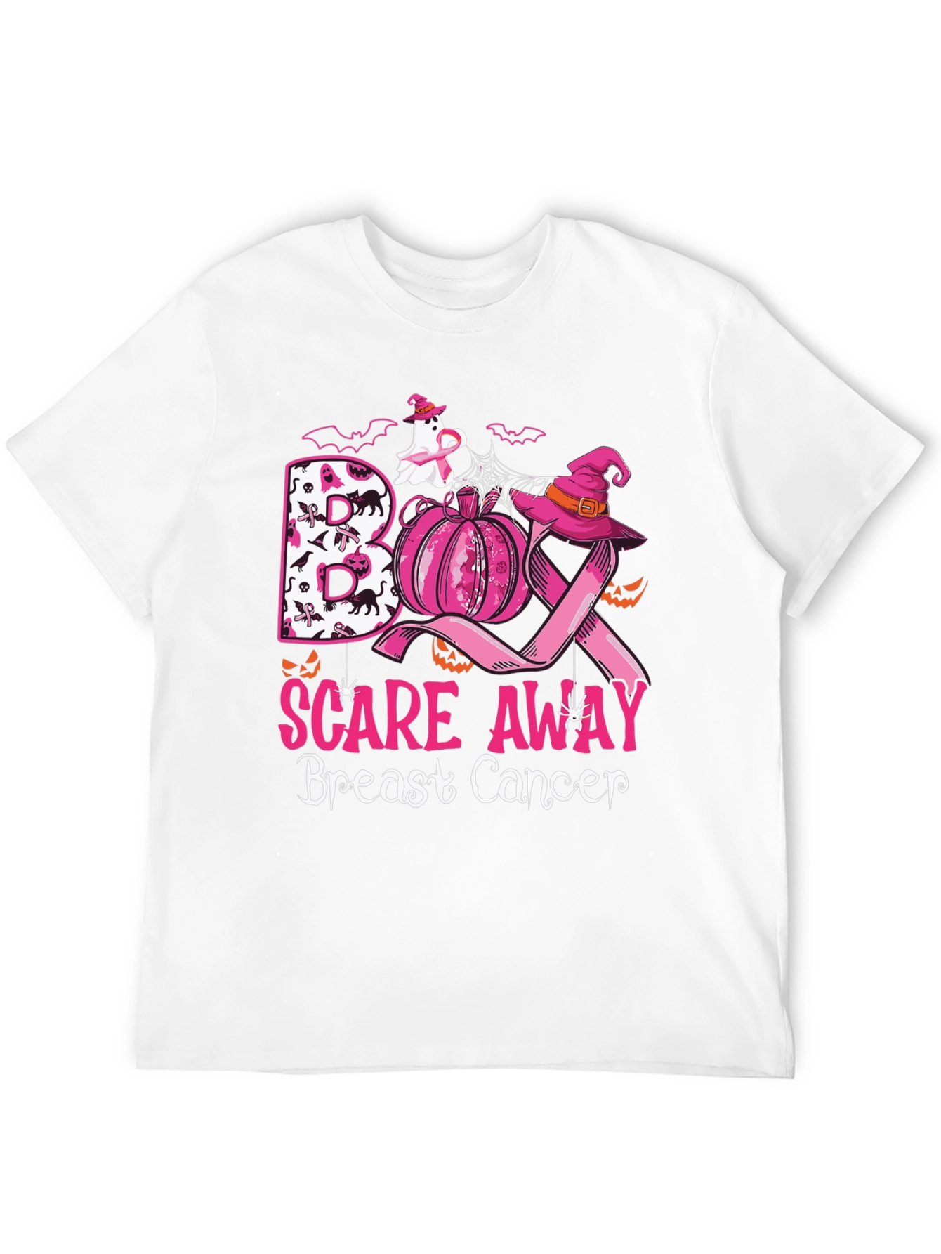 Boo Scare Away Breast Cancer Halloween T-Shirt