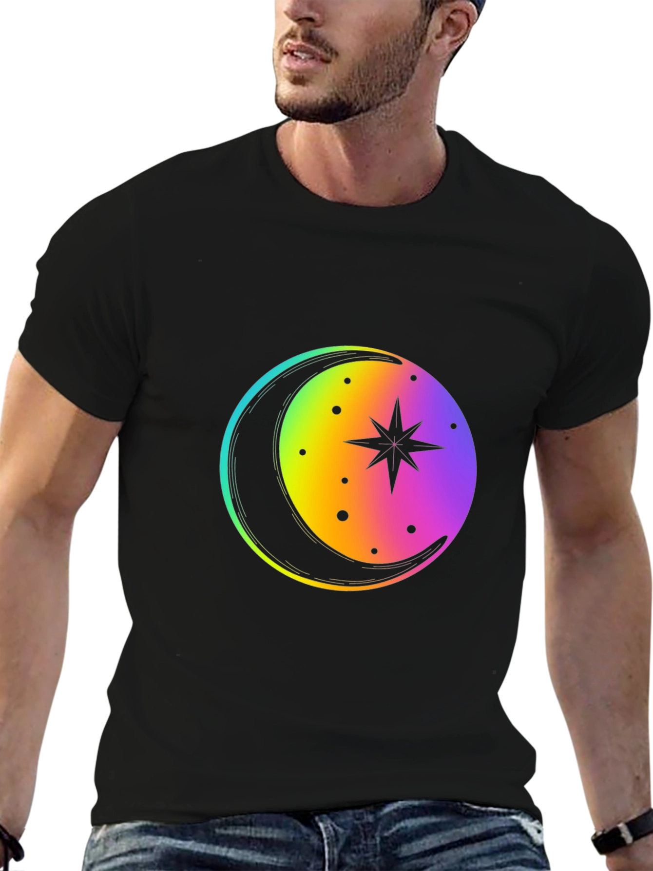Rainbow Moon Star Graphic Tee