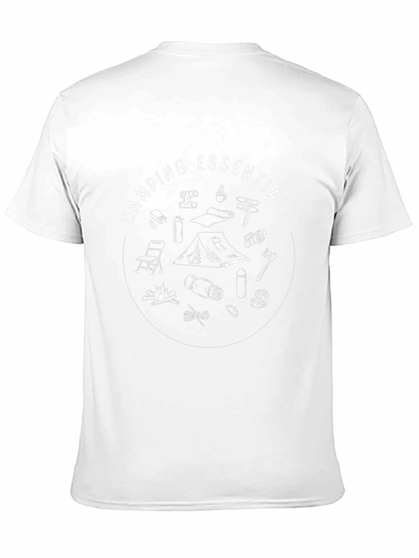 Camping Essentials Black Graphic T-Shirt