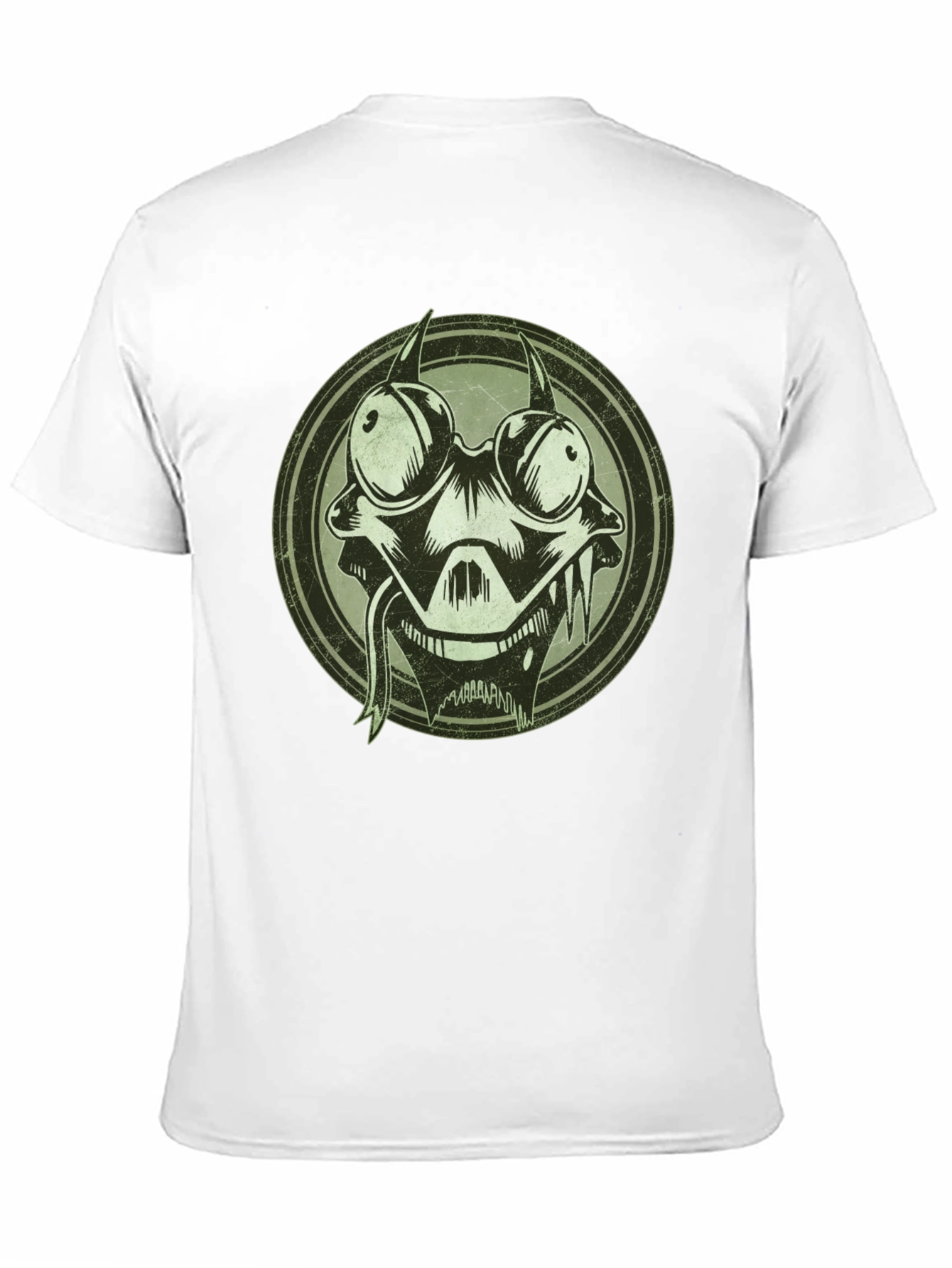 Edgy Cartoon Character Graphic Print Black T-Shirt