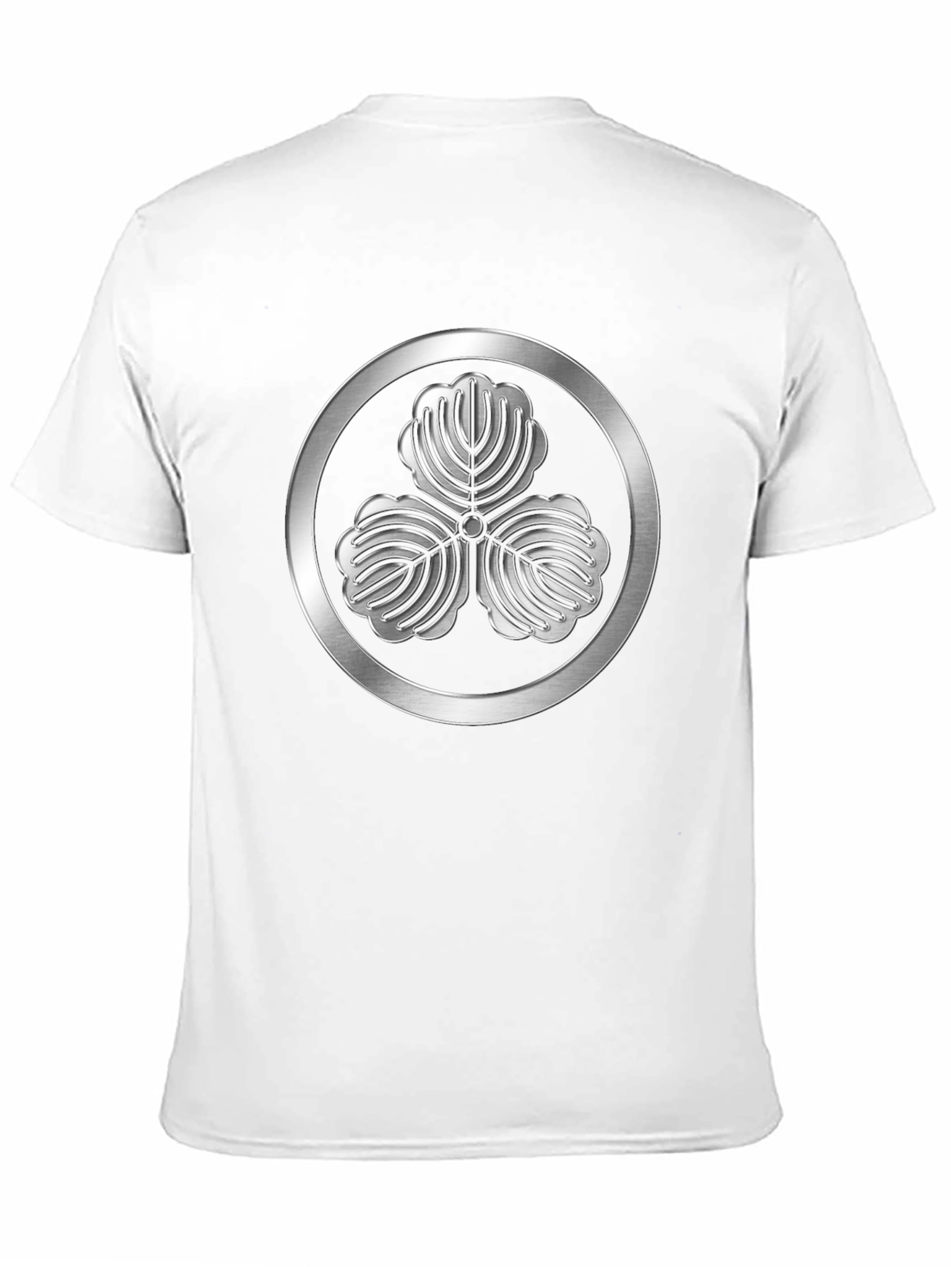 Black T-Shirt with 3-Leaf Kamon Design