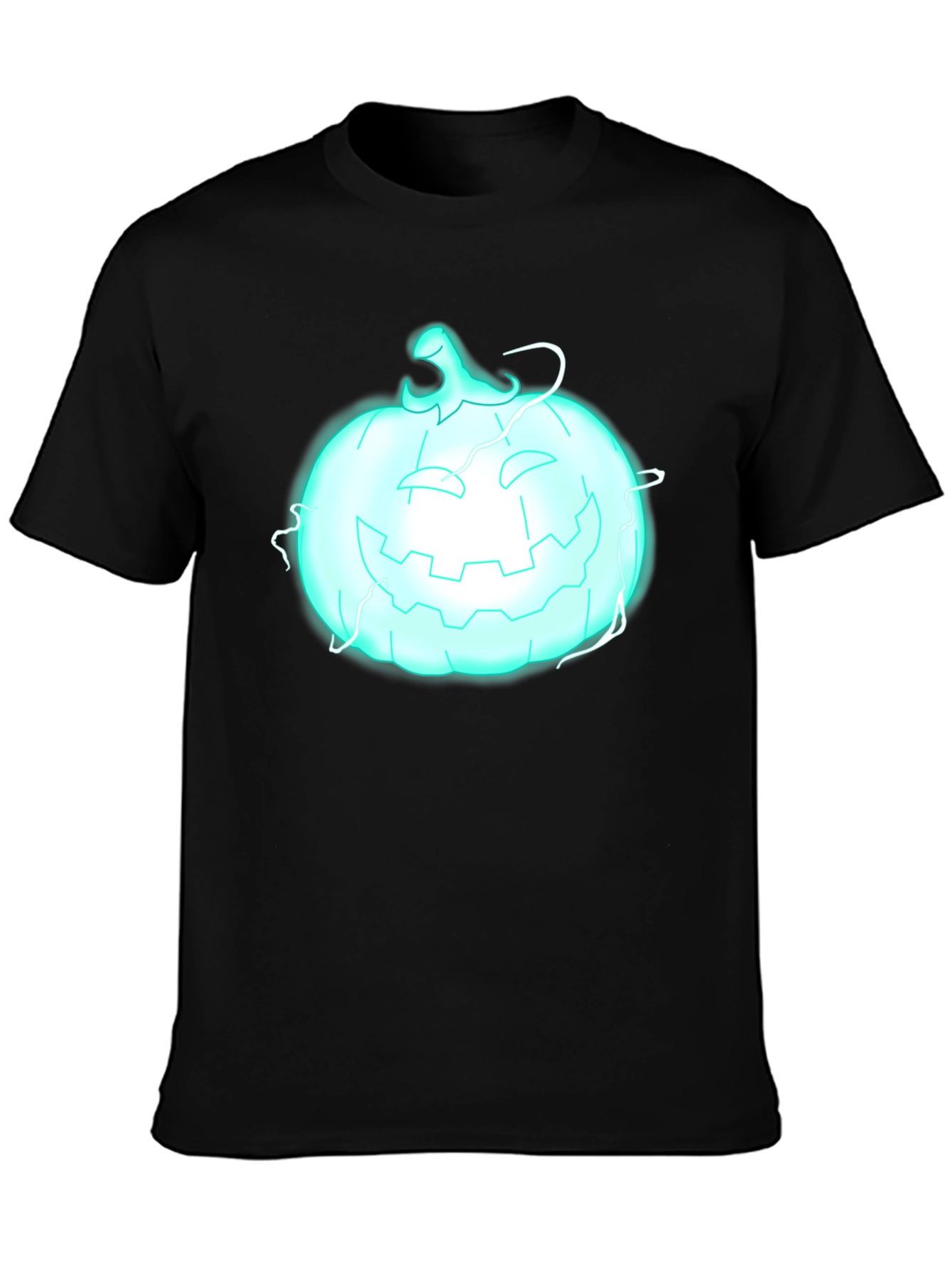 Glowing Pumpkin Graphic Tee - Halloween Shirt