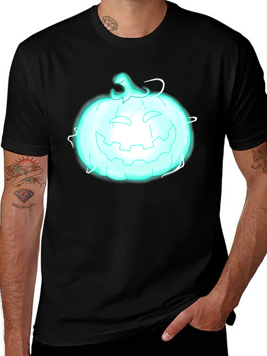 Glowing Pumpkin Graphic Tee - Halloween Shirt