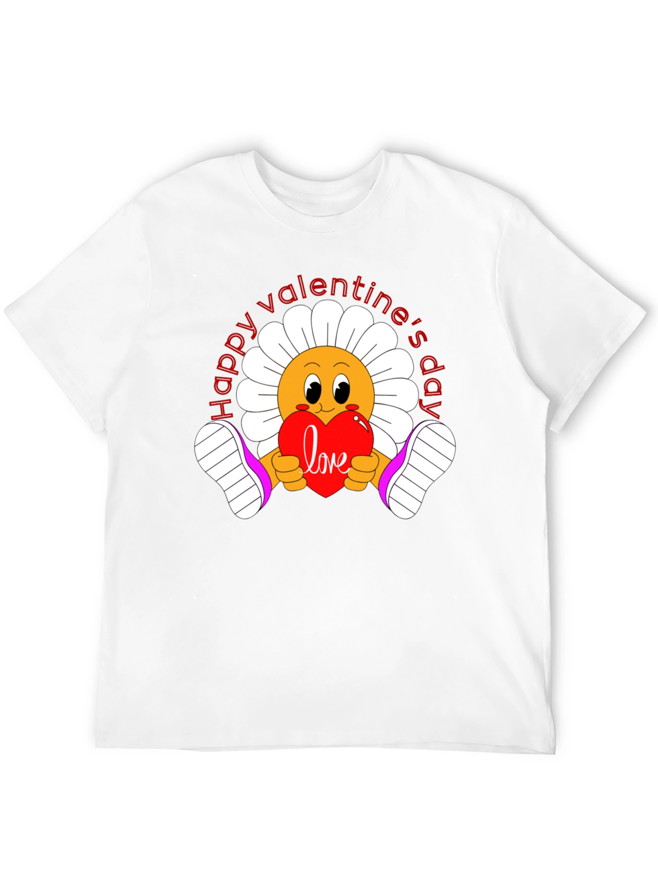 Happy Valentines Day Flower Graphic Tee