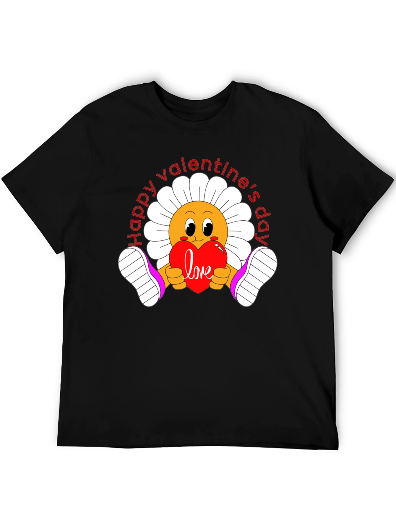 Happy Valentines Day Flower Graphic Tee