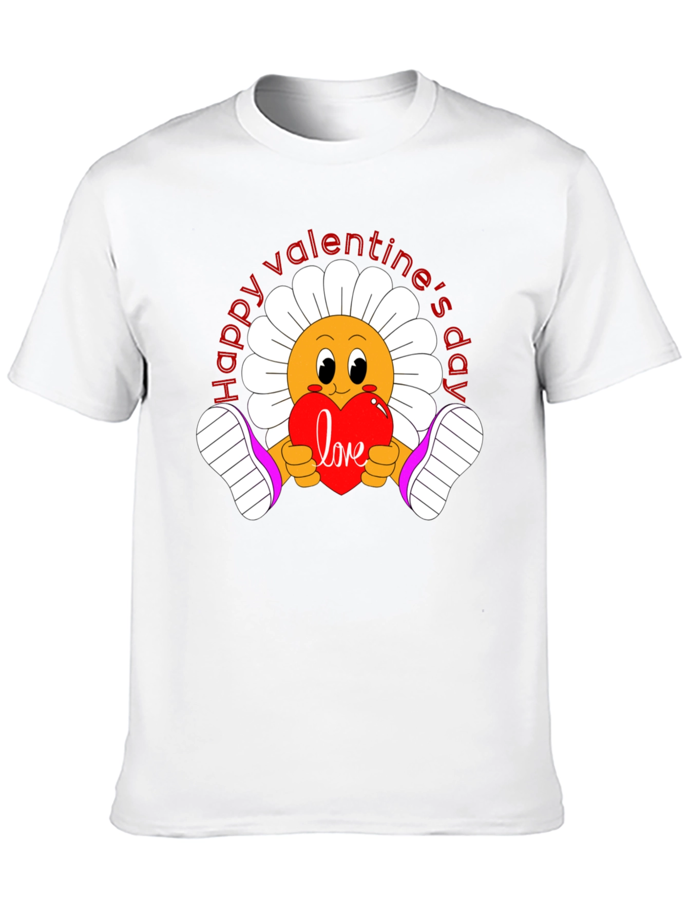 Happy Valentines Day Flower Graphic Tee