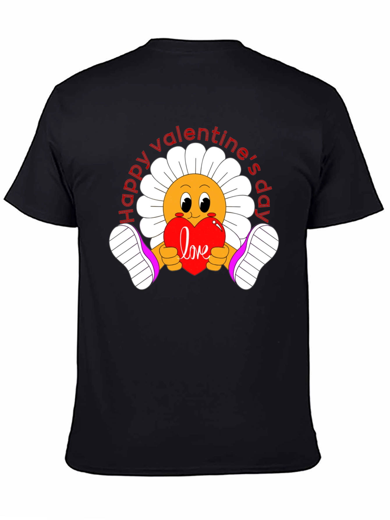 Happy Valentines Day Flower Graphic Tee