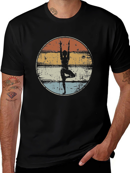 Yoga Silhouette Graphic Tee - Vintage Style