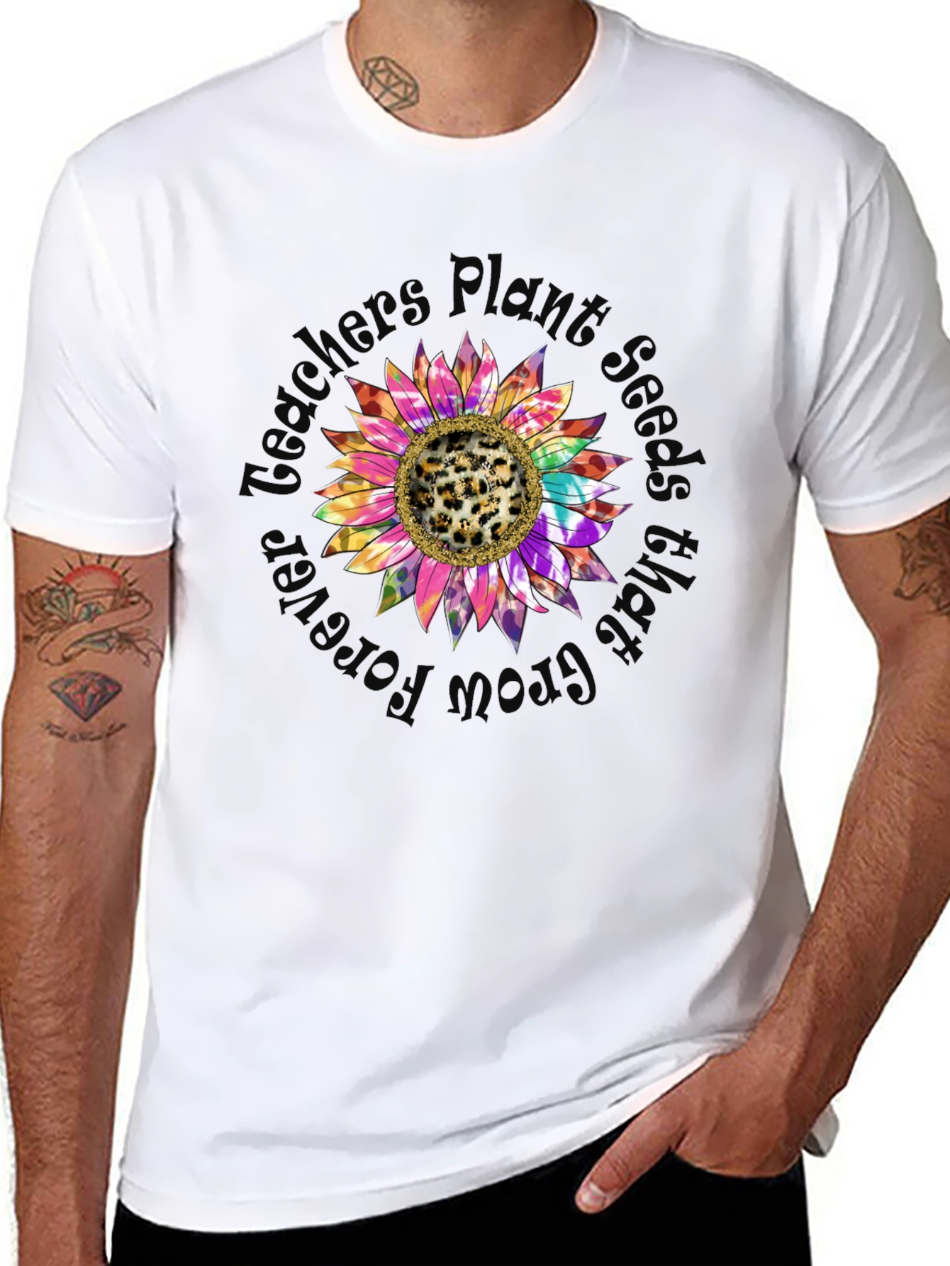 Teachers Plant Seeds Grow Forever Sunflower T-Shirt