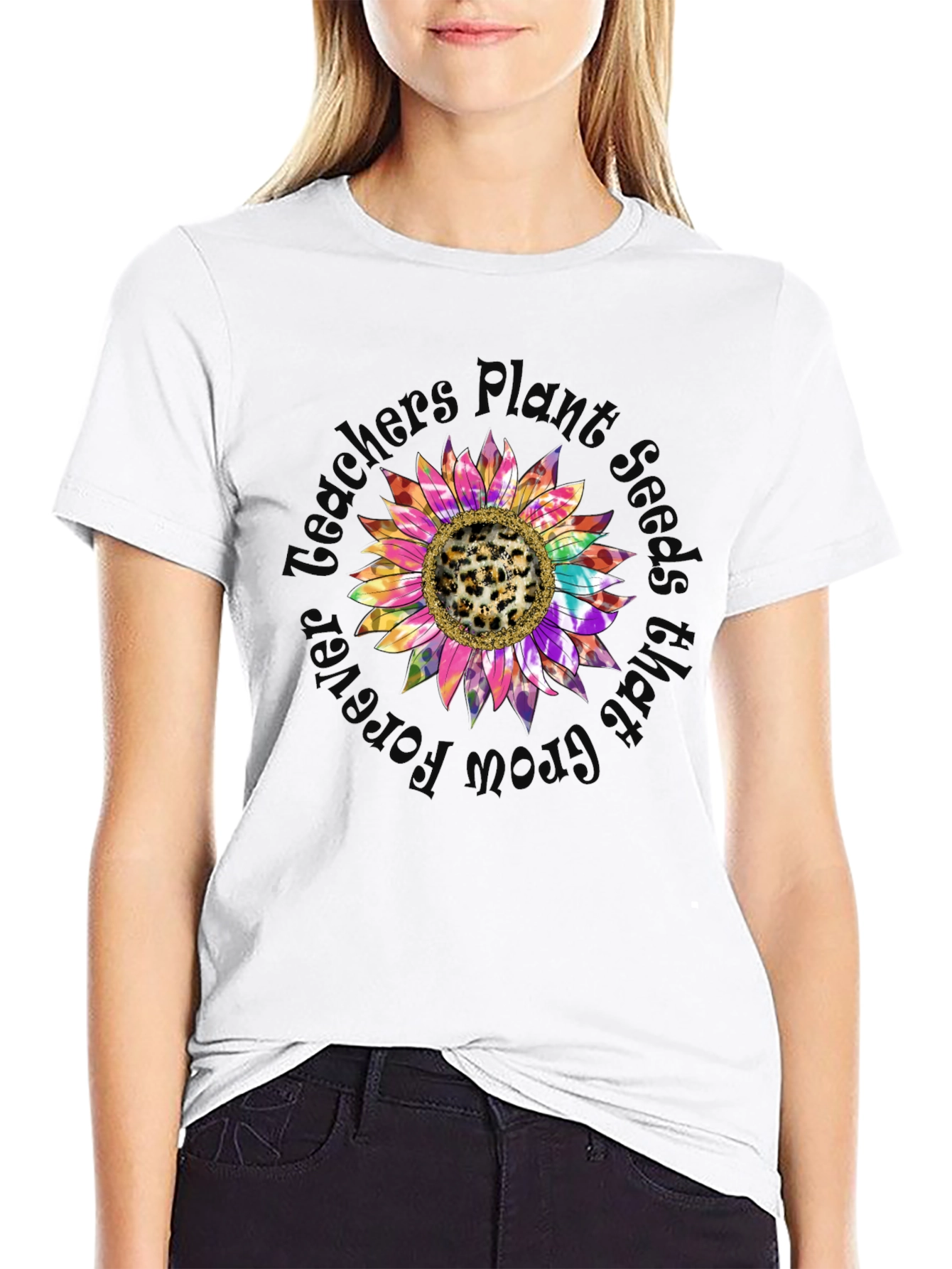Teachers Plant Seeds Grow Forever Sunflower T-Shirt