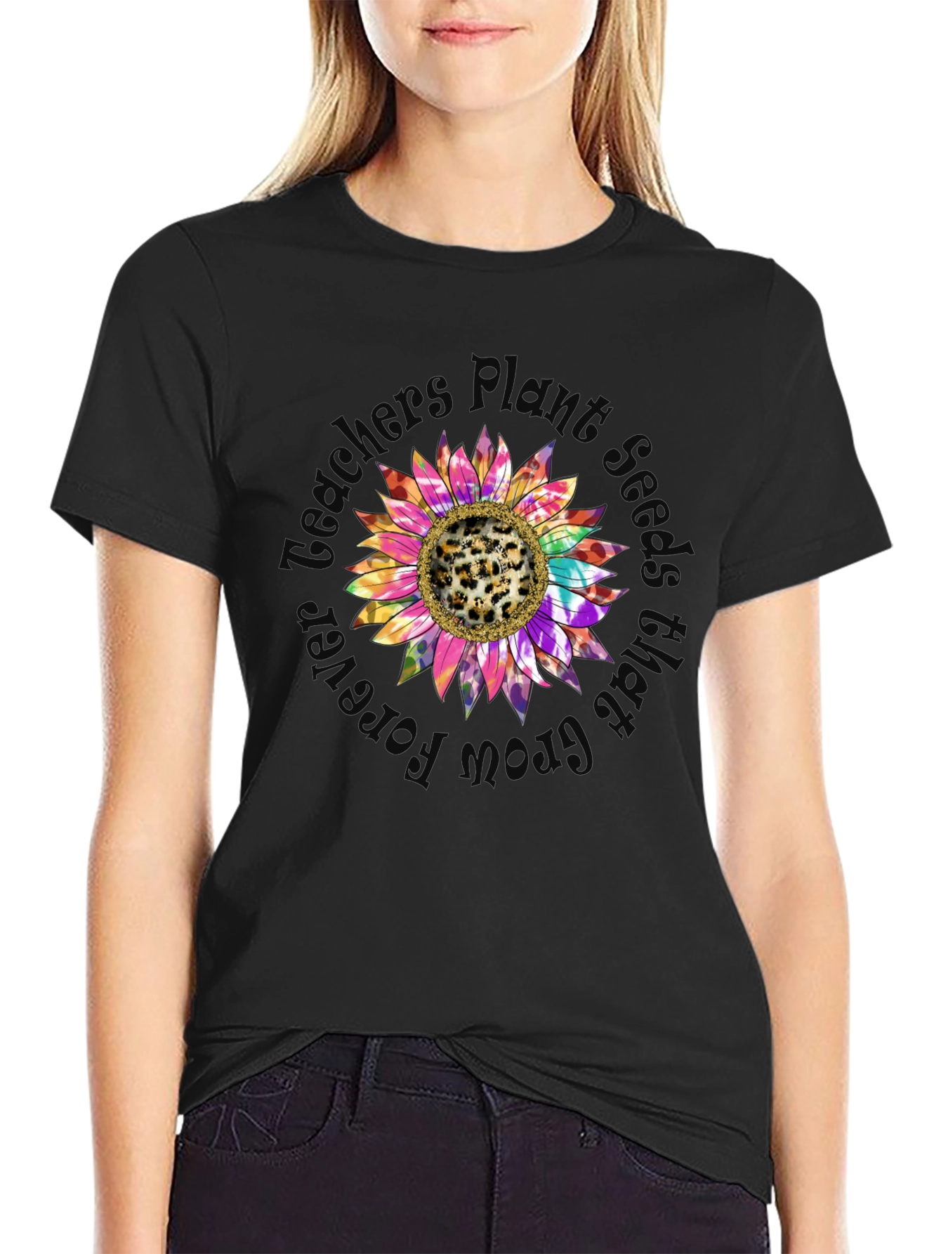 Teachers Plant Seeds Grow Forever Sunflower T-Shirt