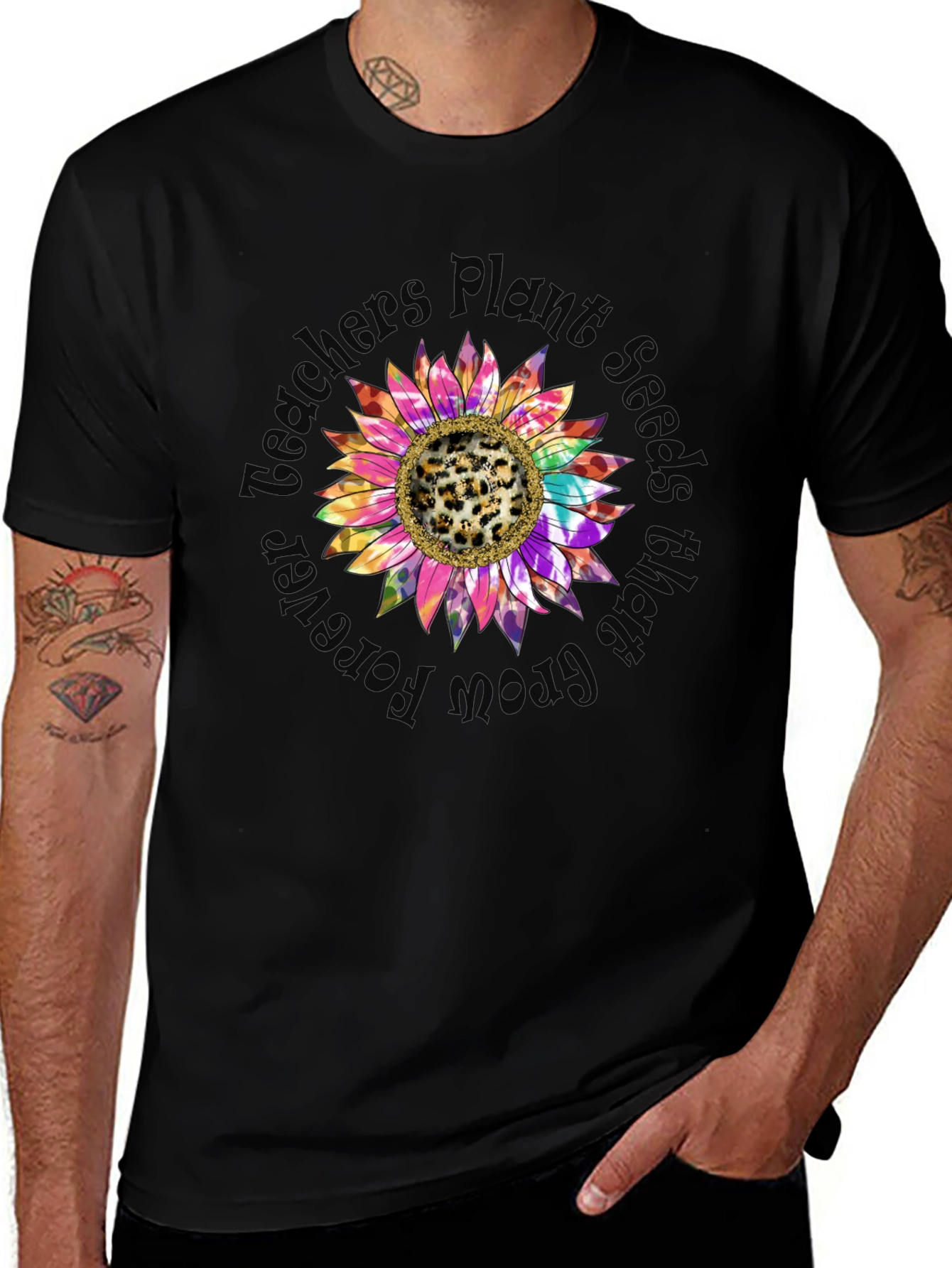 Teachers Plant Seeds Grow Forever Sunflower T-Shirt