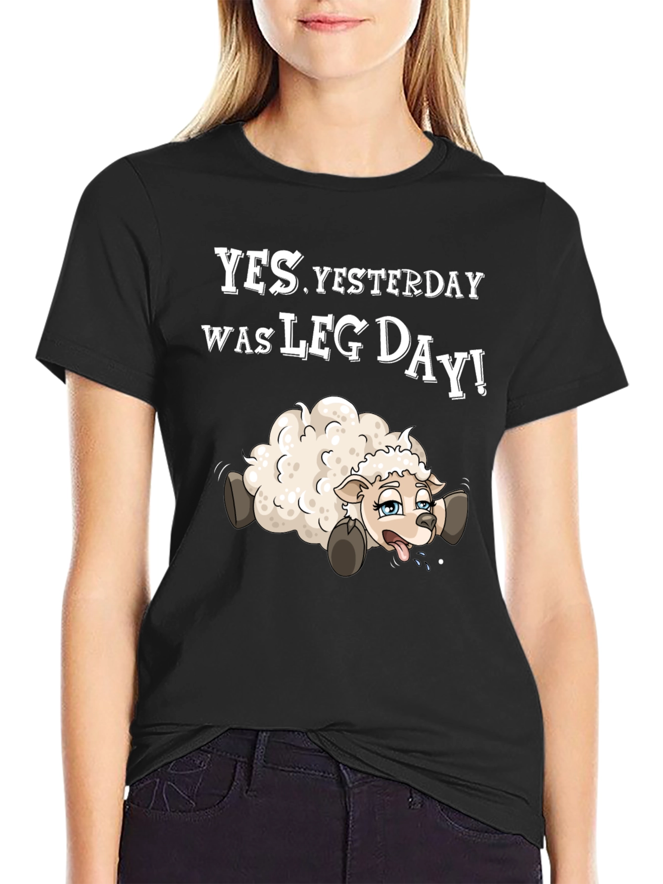 Funny Leg Day T-Shirt - Sheep Design