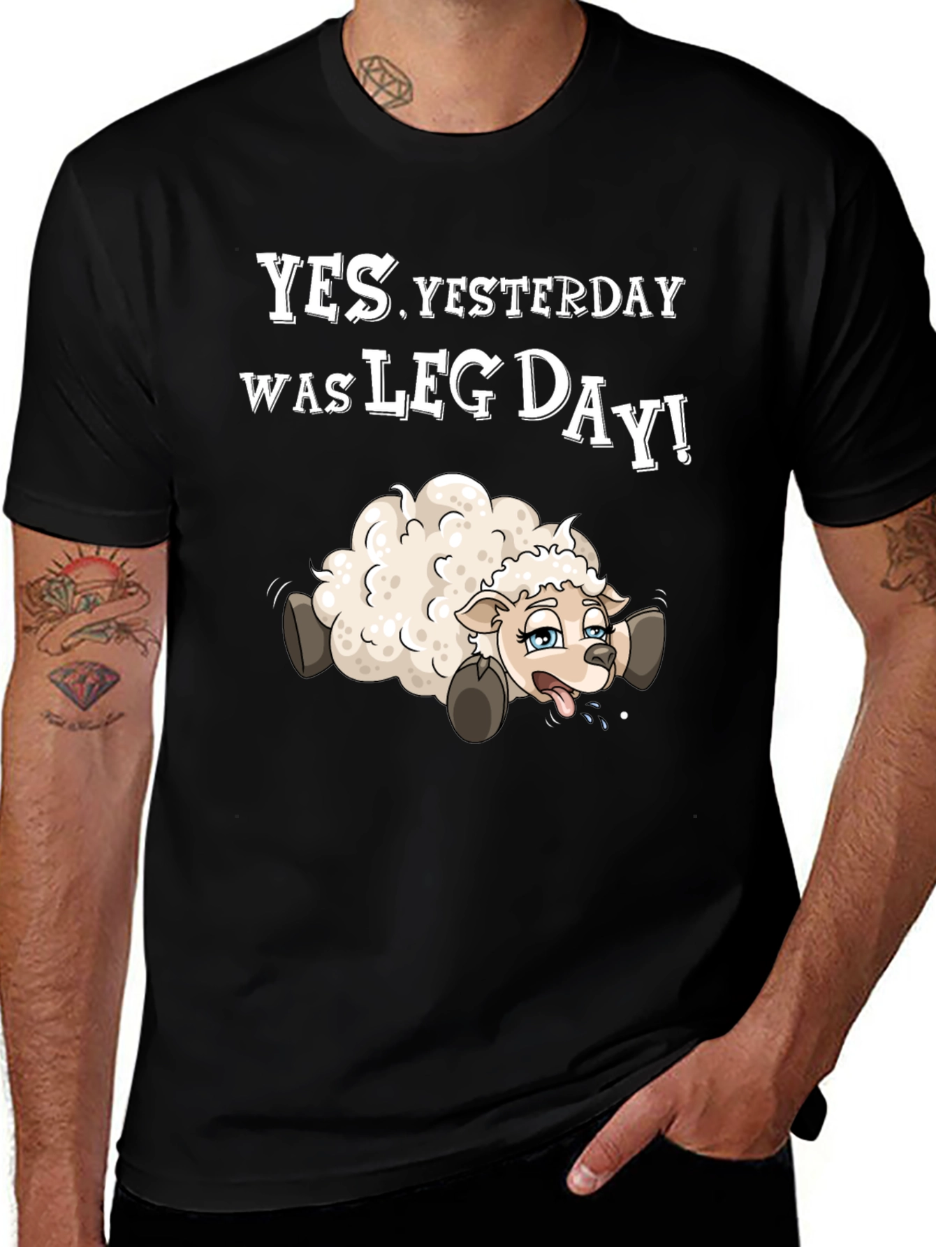 Funny Leg Day T-Shirt - Sheep Design