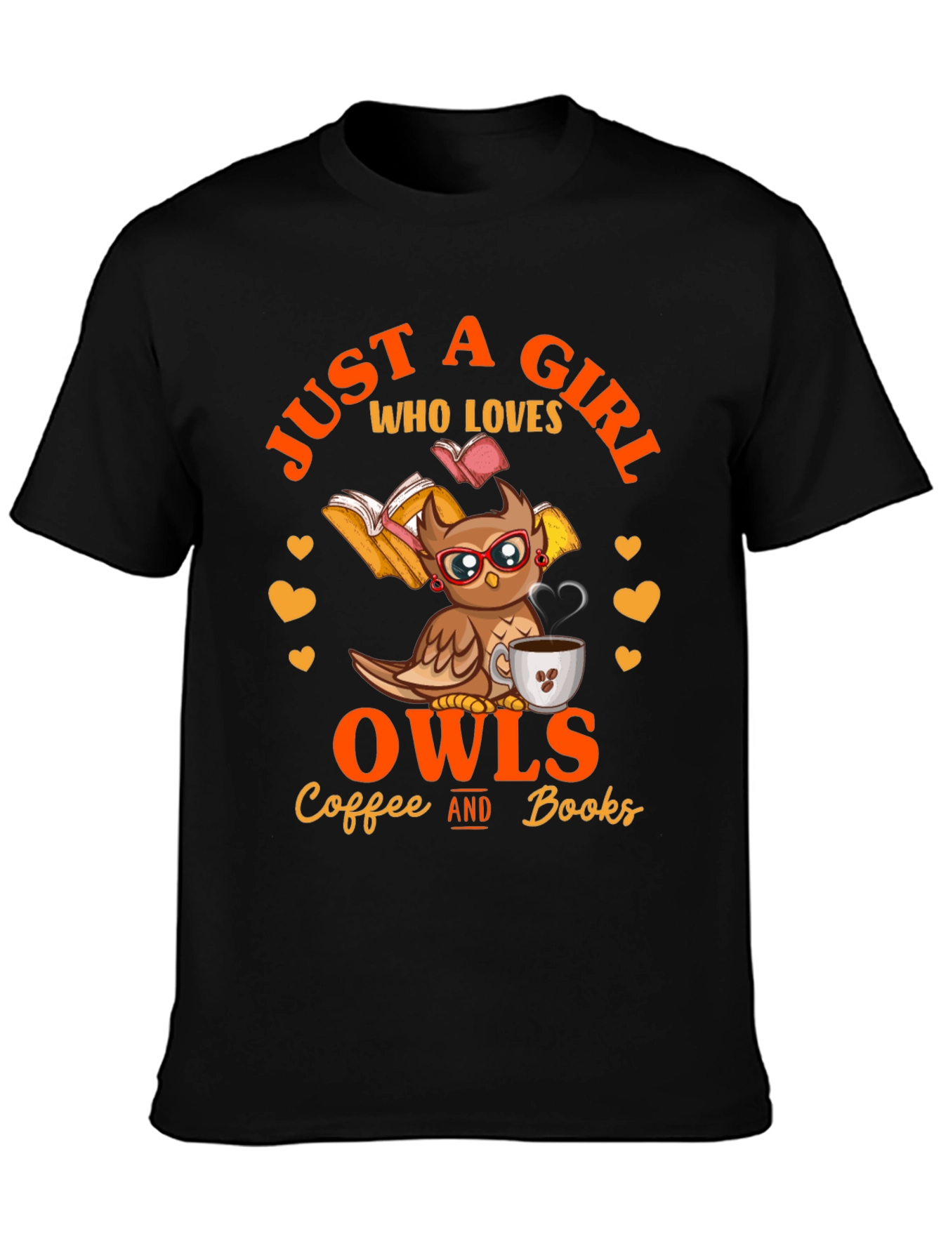 Owl Lover T-Shirt - Coffee and Books