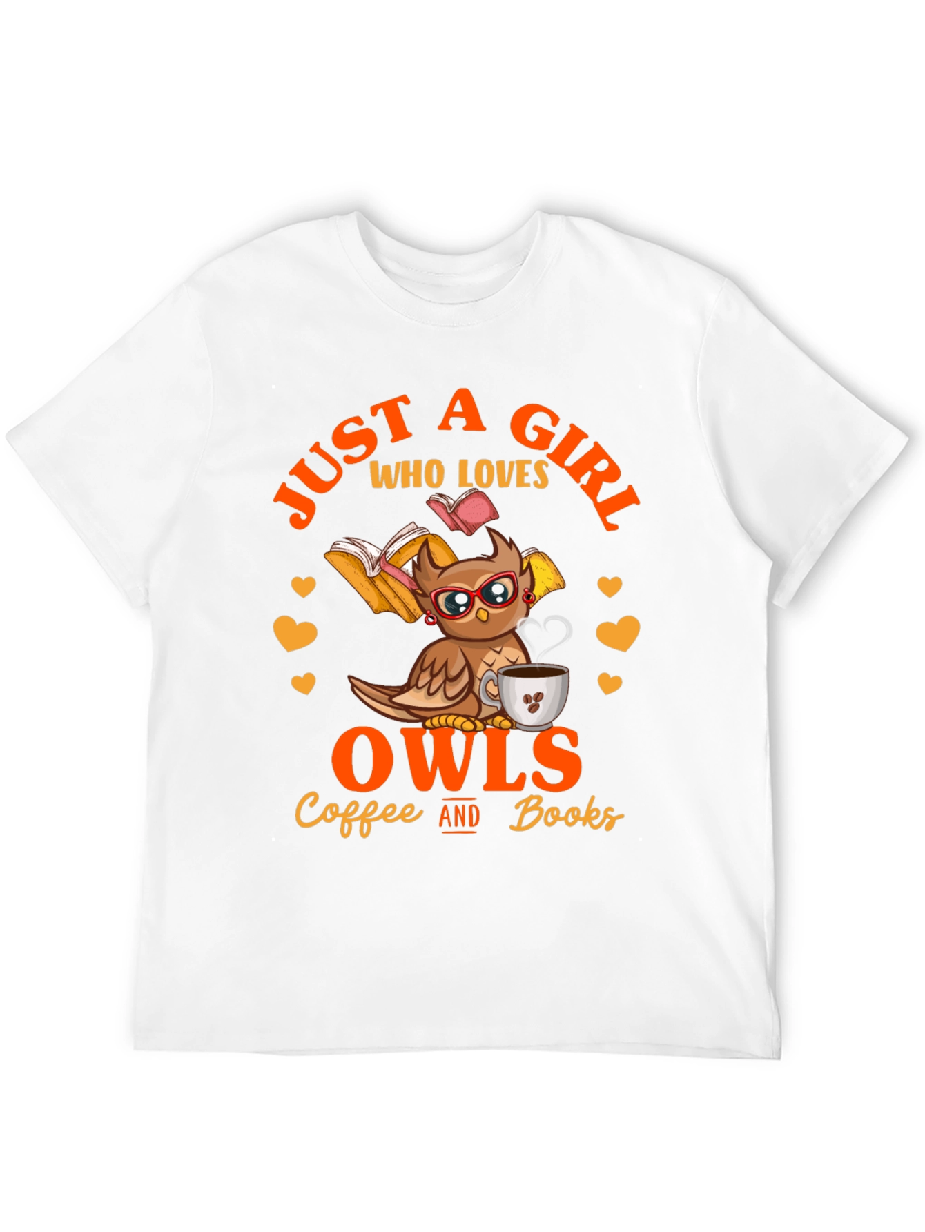 Owl Lover T-Shirt - Coffee and Books