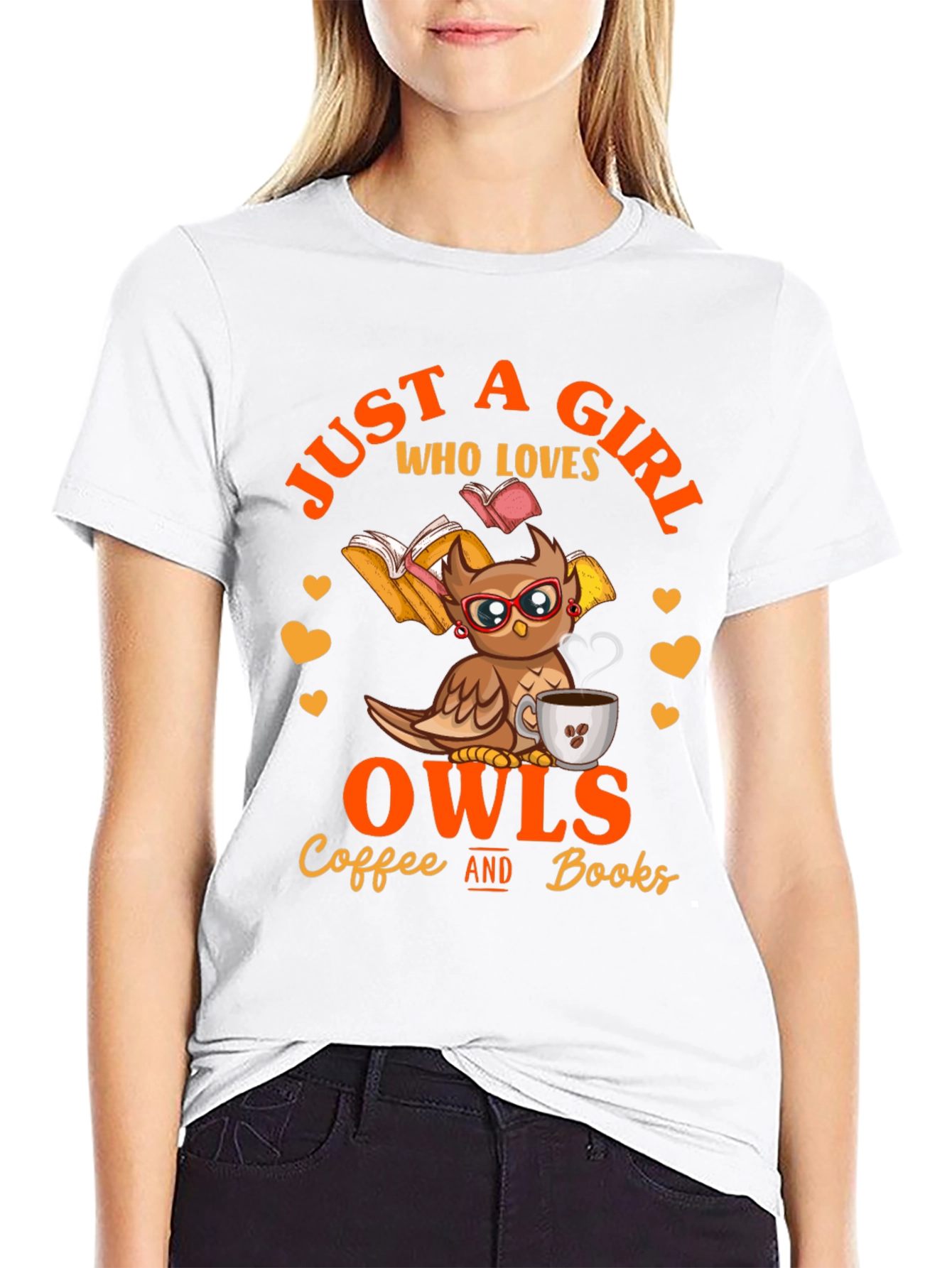 Owl Lover T-Shirt - Coffee and Books