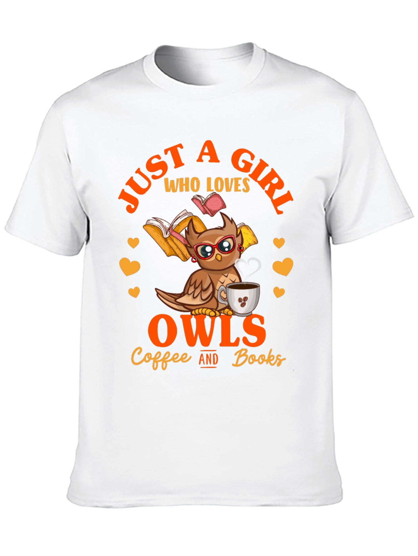 Owl Lover T-Shirt - Coffee and Books