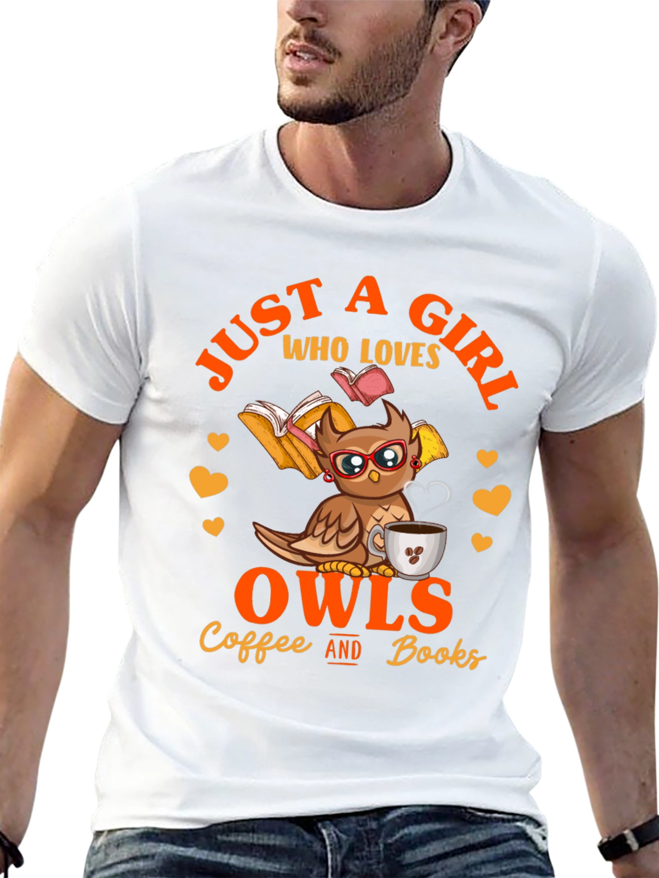 Owl Lover T-Shirt - Coffee and Books