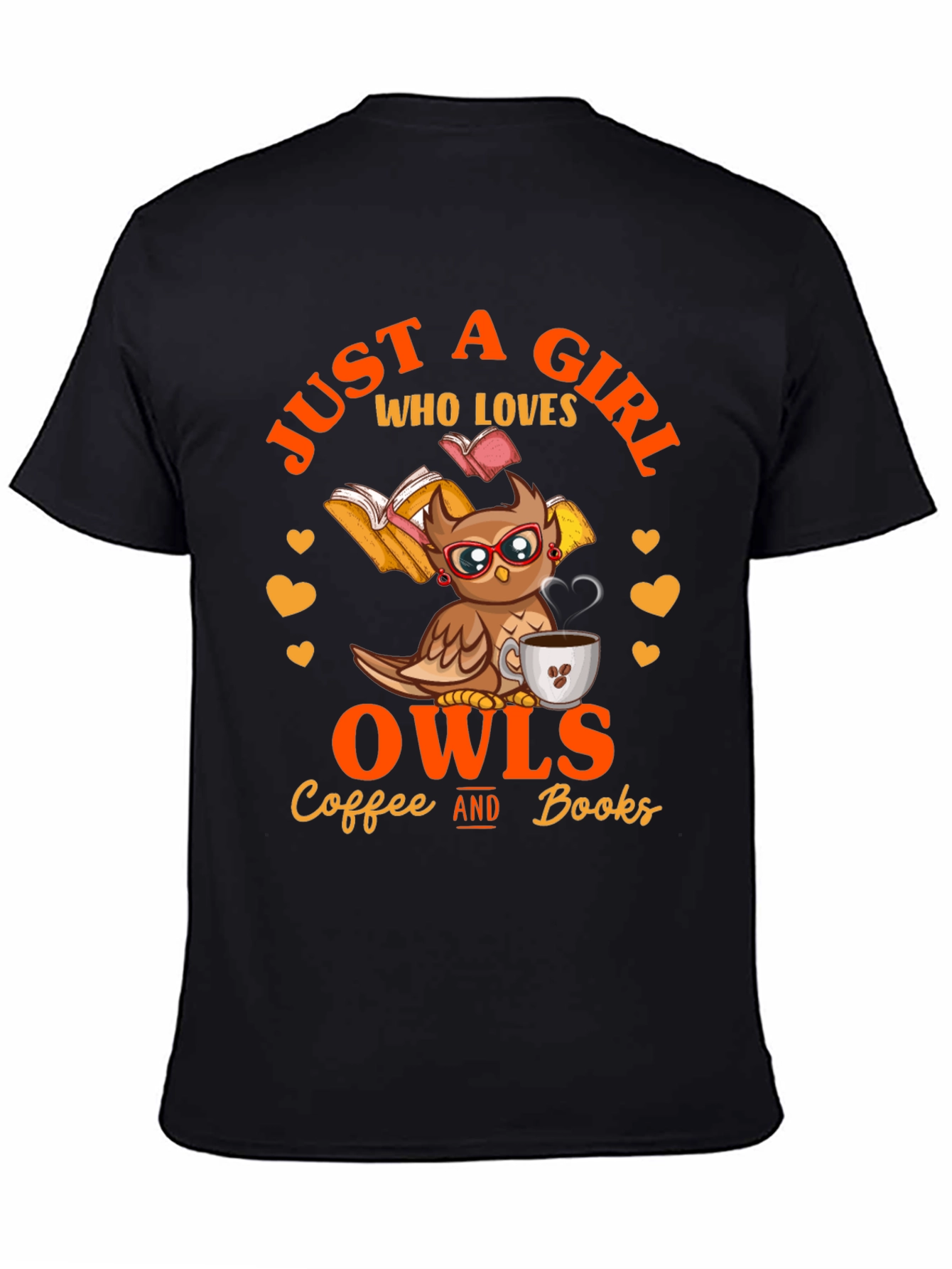 Owl Lover T-Shirt - Coffee and Books