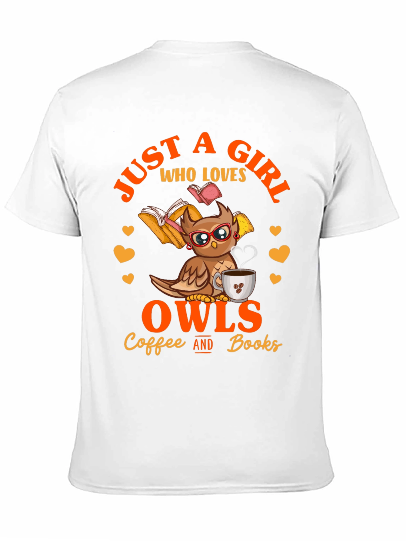 Owl Lover T-Shirt - Coffee and Books