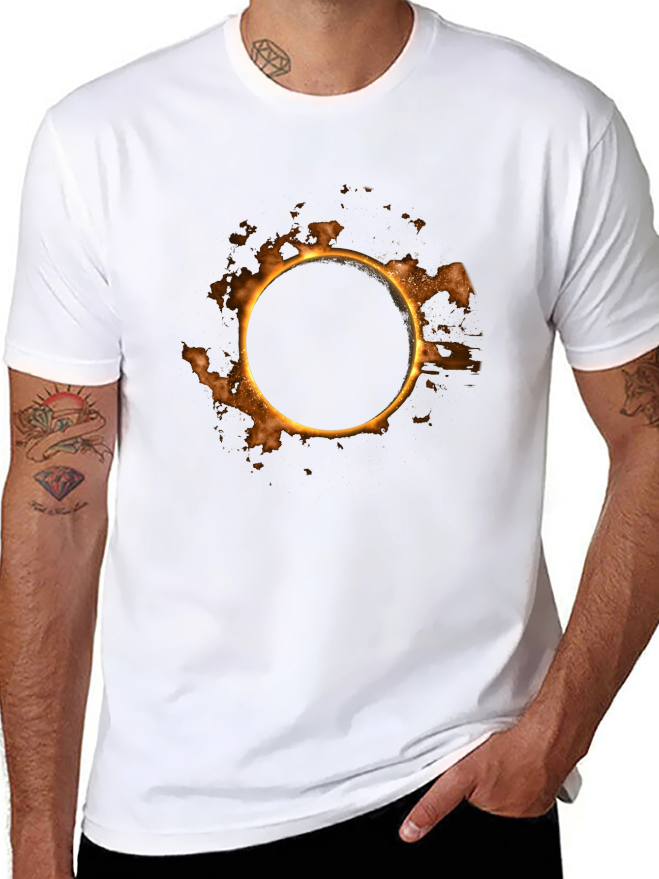 Eclipse Graphic Print Black T-Shirt