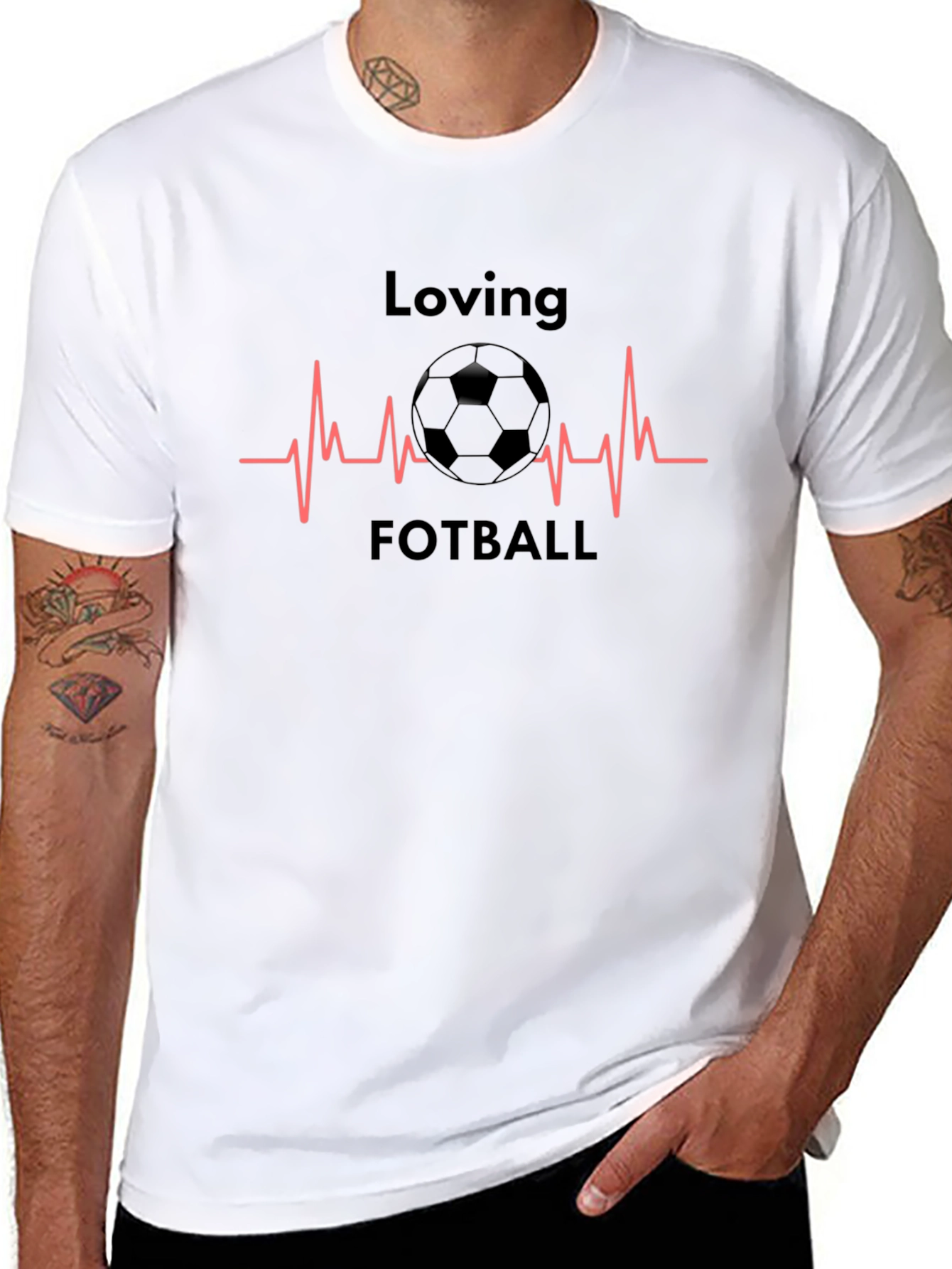 Loving Football T-Shirt - Heartbeat Design