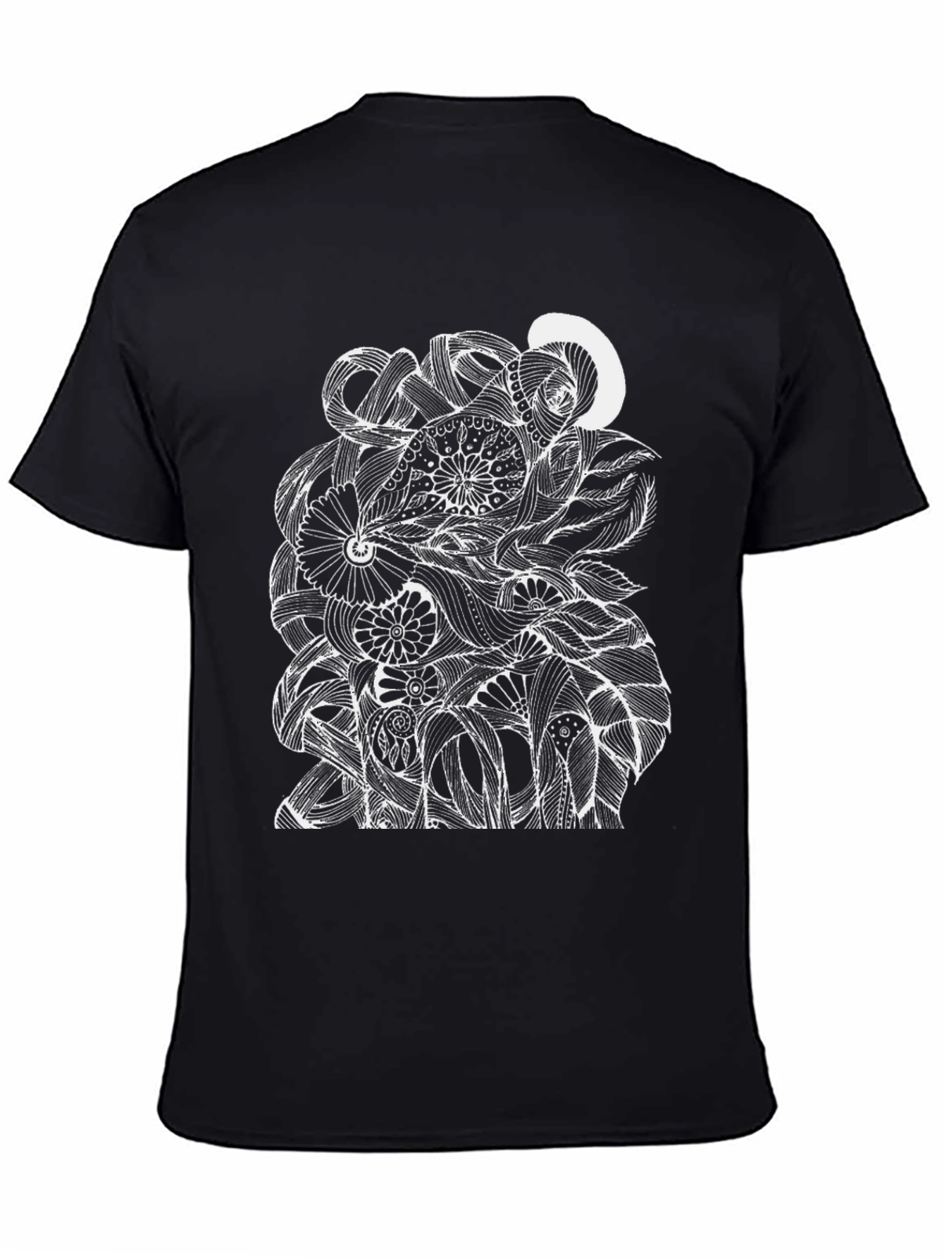 Abstract Floral Graphic Black T-Shirt