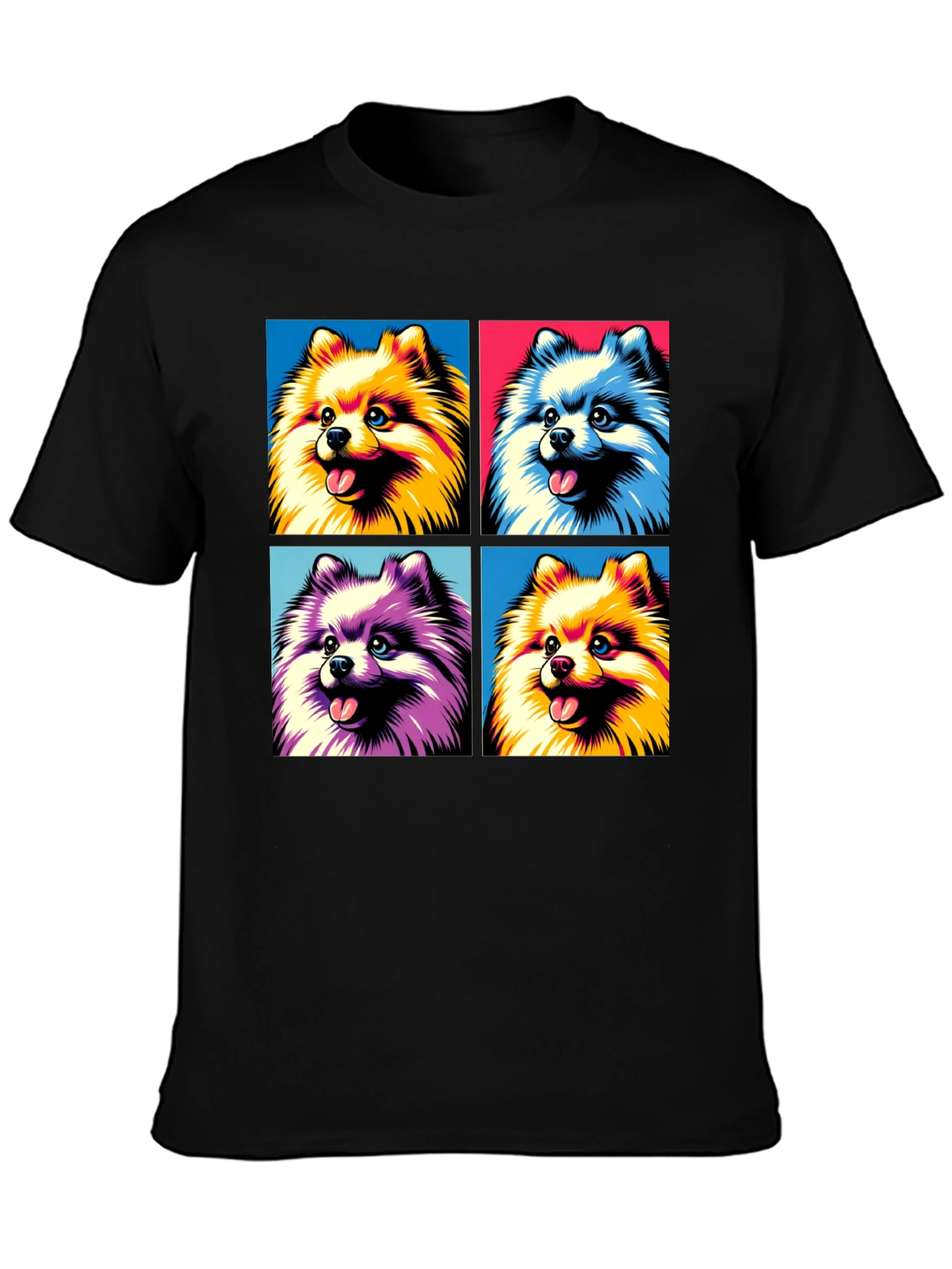 Pop Art Pomeranian Dog Graphic T-Shirt