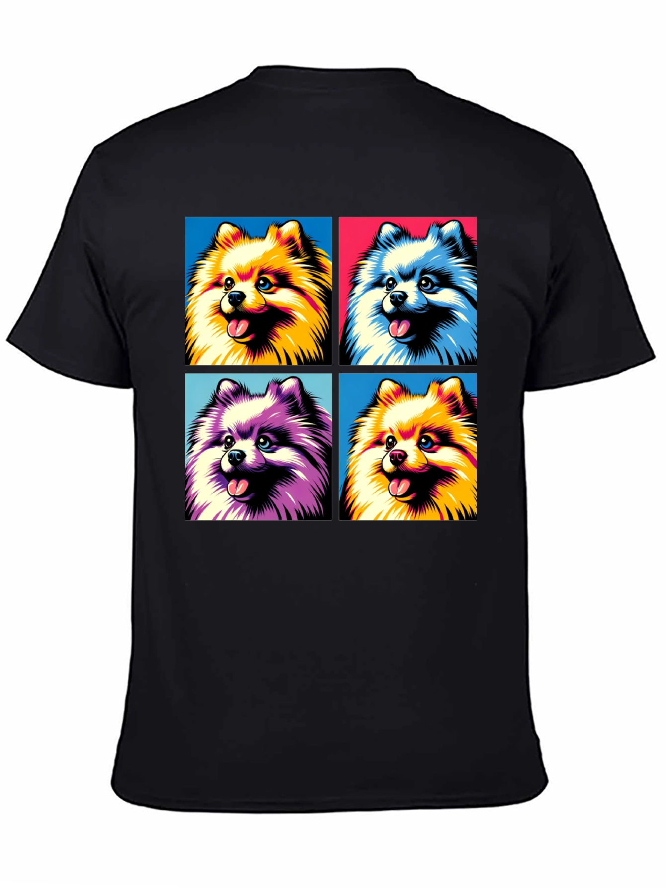 Pop Art Pomeranian Dog Graphic T-Shirt