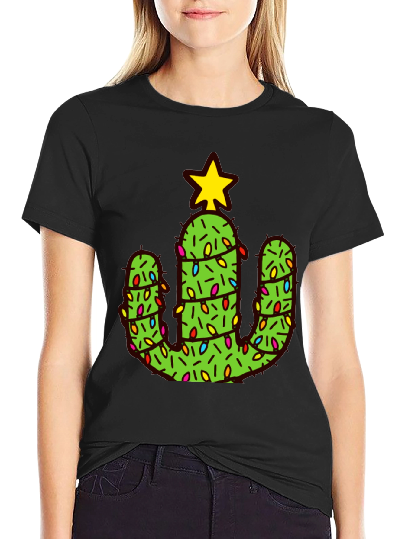 Cactus Christmas Tree Graphic Tee