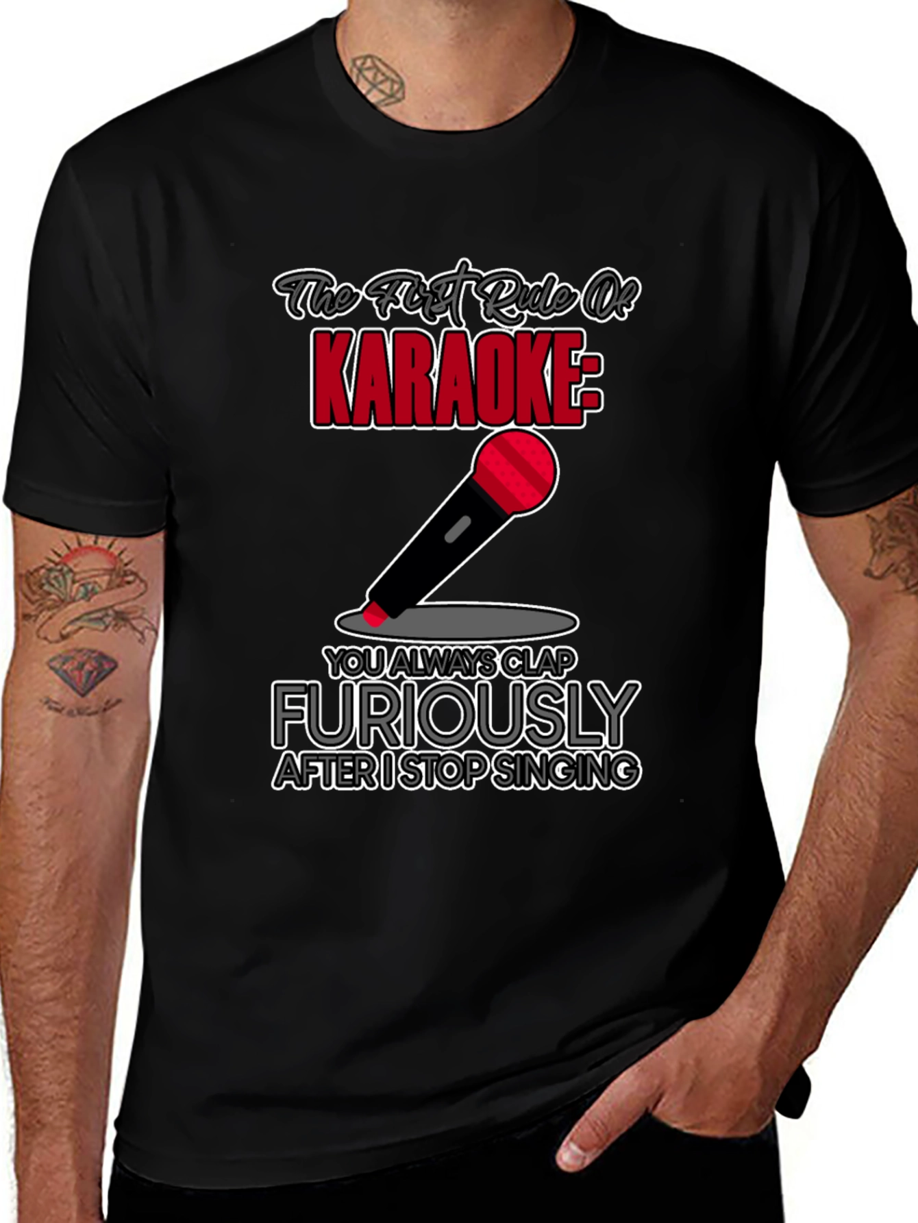 Karaoke Rule Funny Graphic T-Shirt