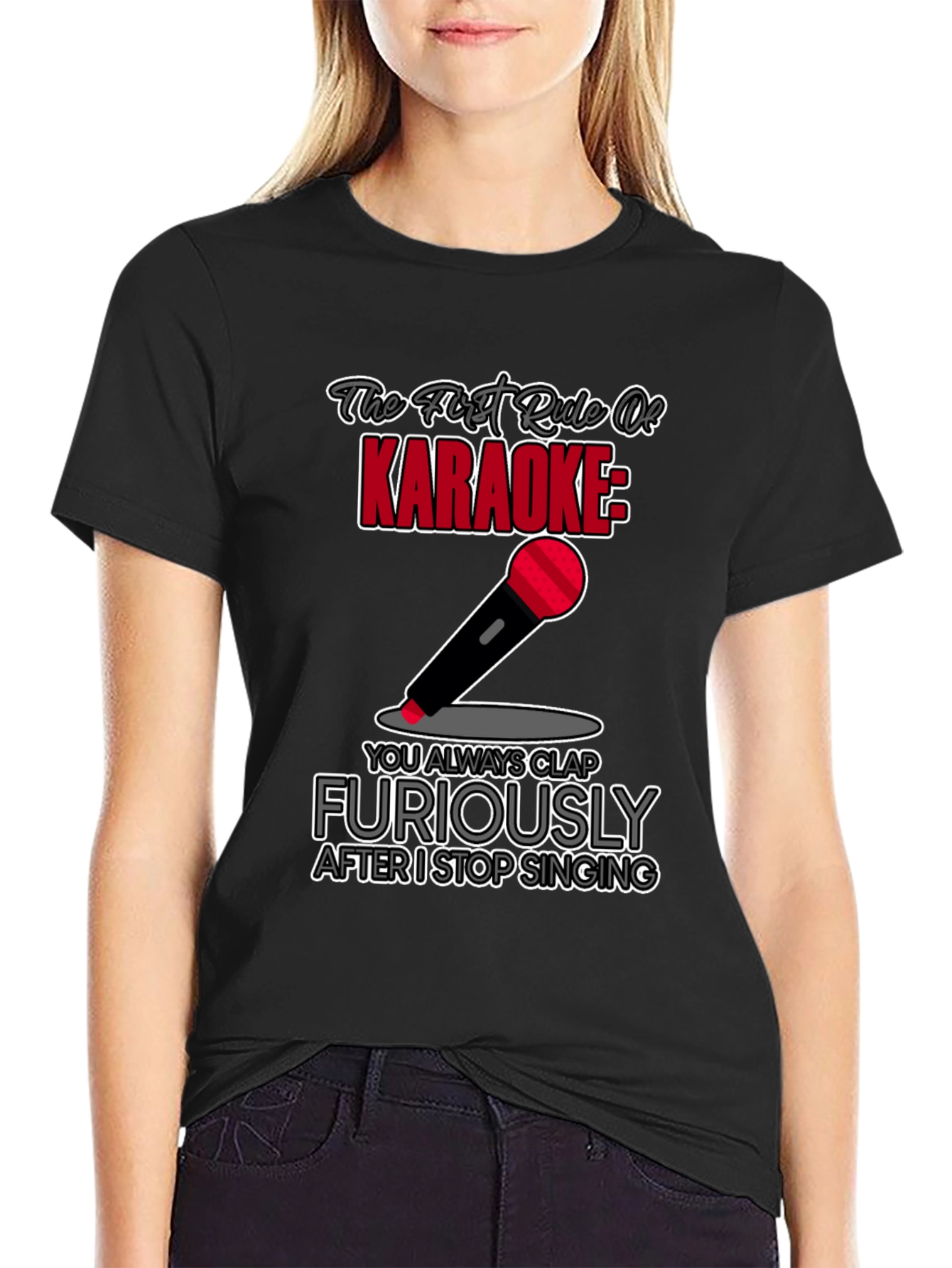 Karaoke Rule Funny Graphic T-Shirt