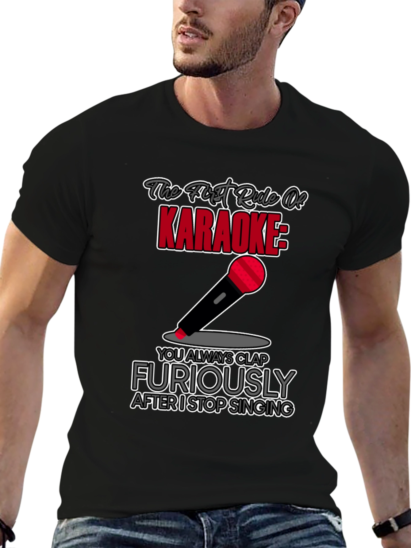 Karaoke Rule Funny Graphic T-Shirt