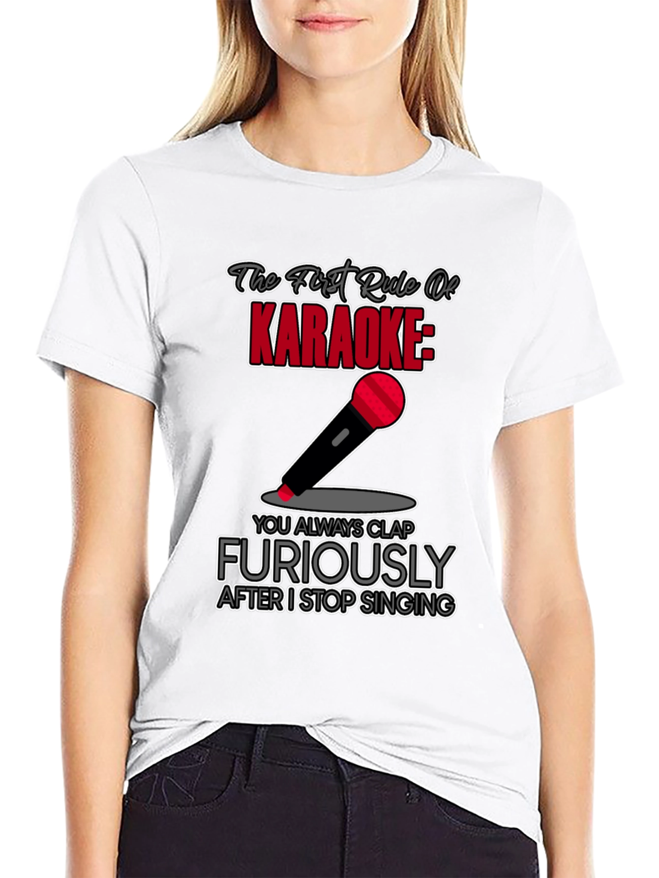 Karaoke Rule Funny Graphic T-Shirt