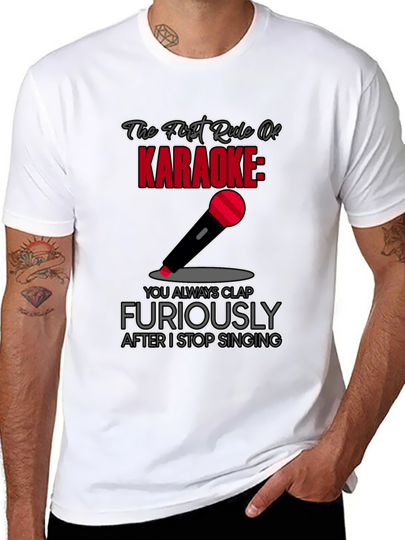 Karaoke Rule Funny Graphic T-Shirt